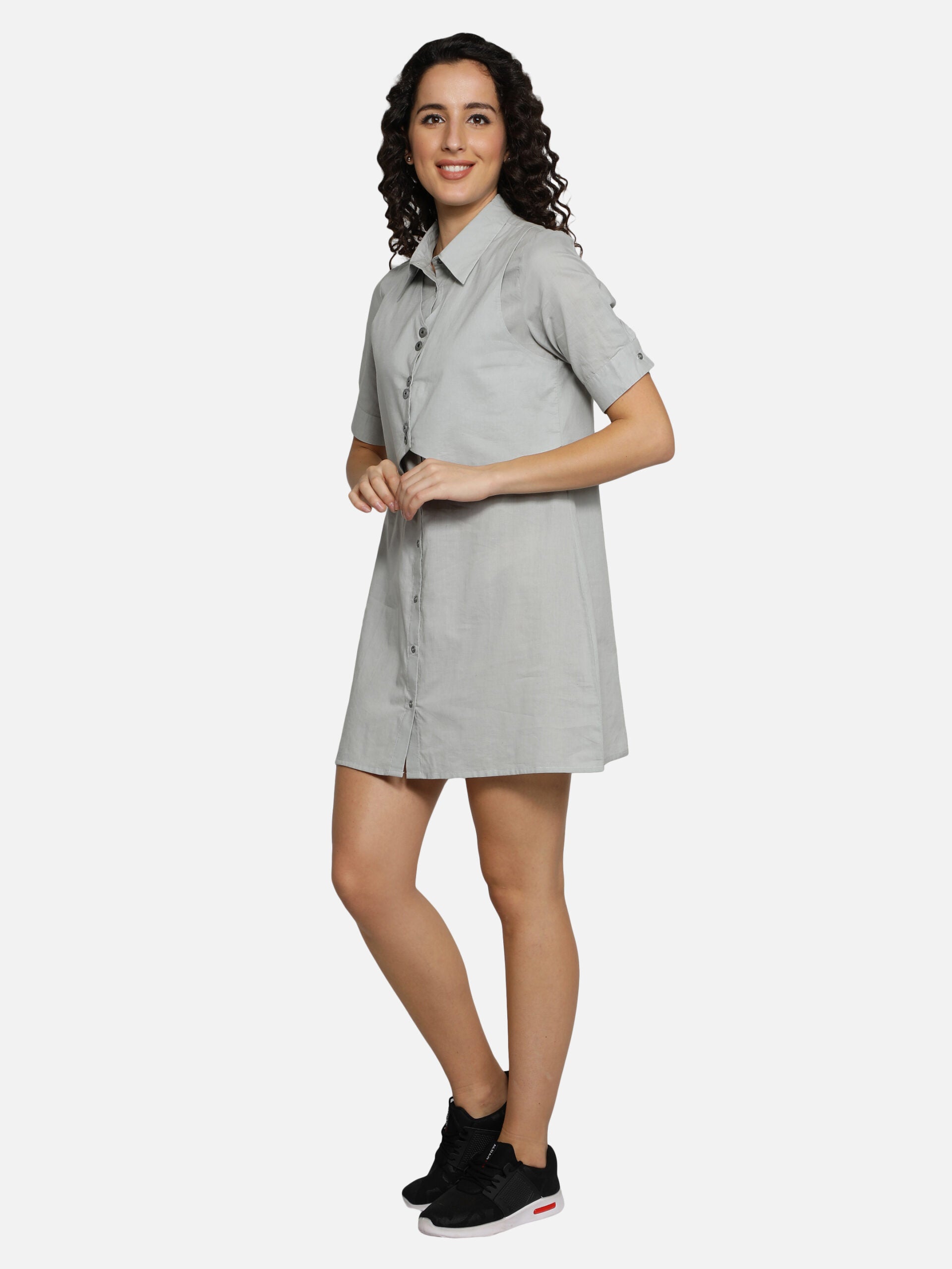 Blanc9 Grey Waistcoat Dress