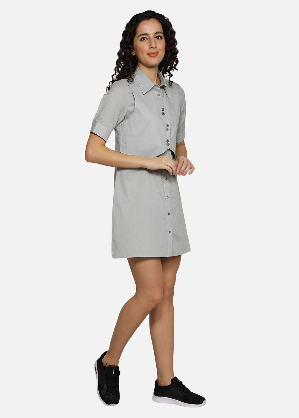 Blanc9 Grey Waistcoat Dress