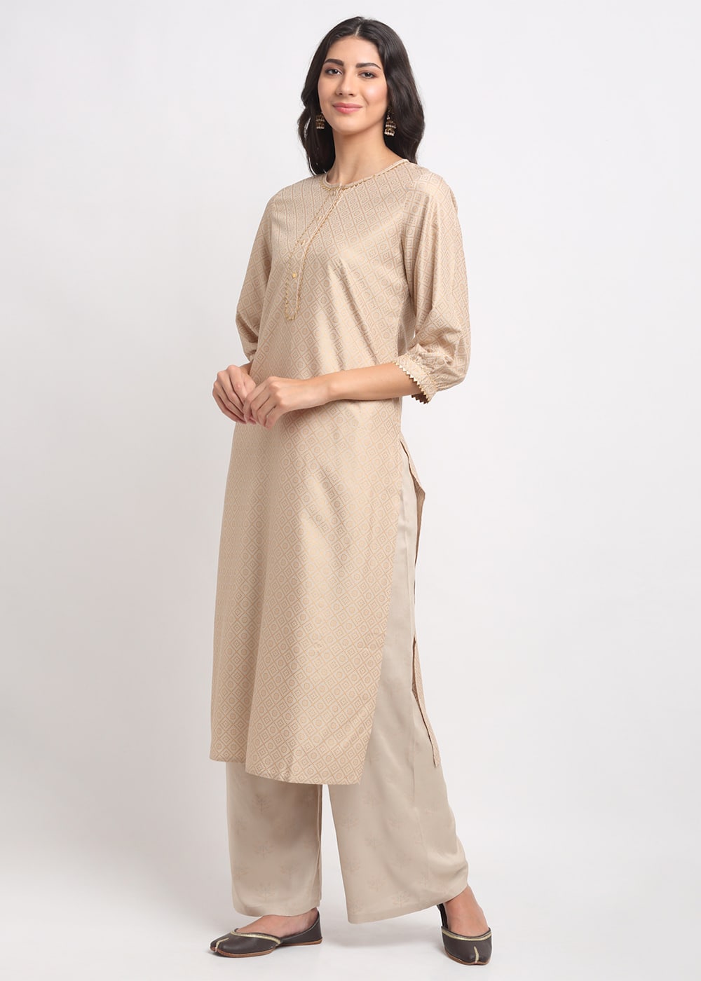Grid Foil Kurti