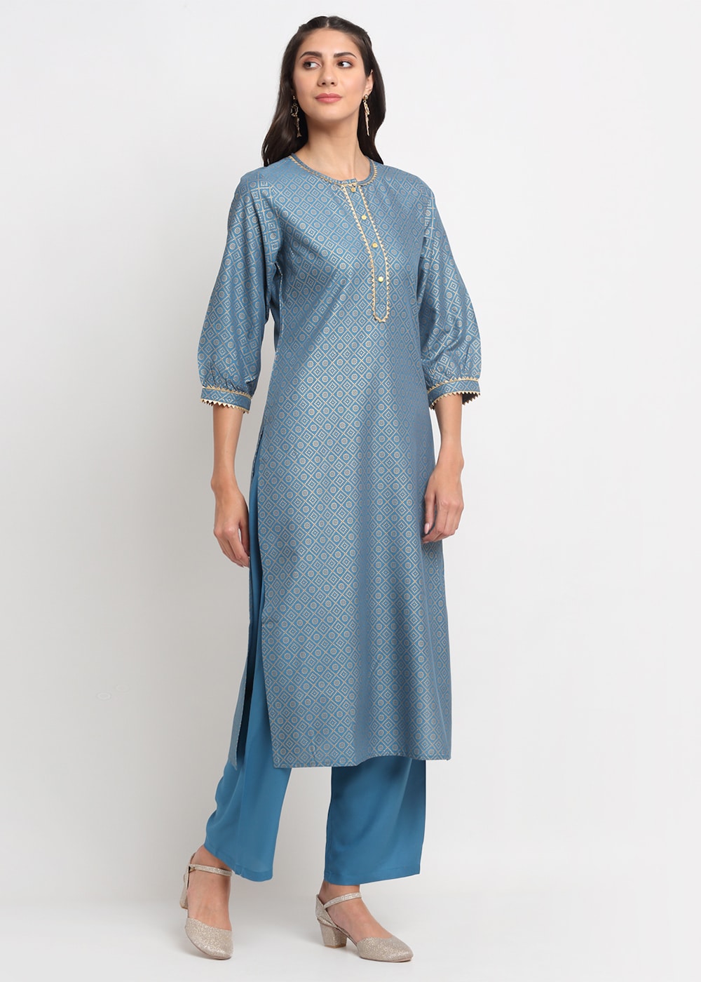 Blanc9 Grid Foil Kurti-B9FV01T