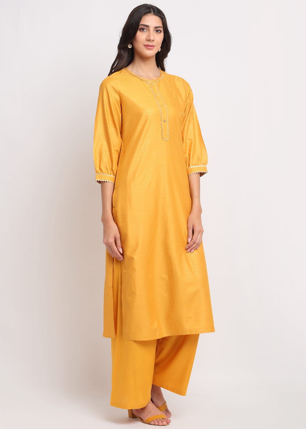 Blanc9 Grid Foil Kurti-B9FV01Y