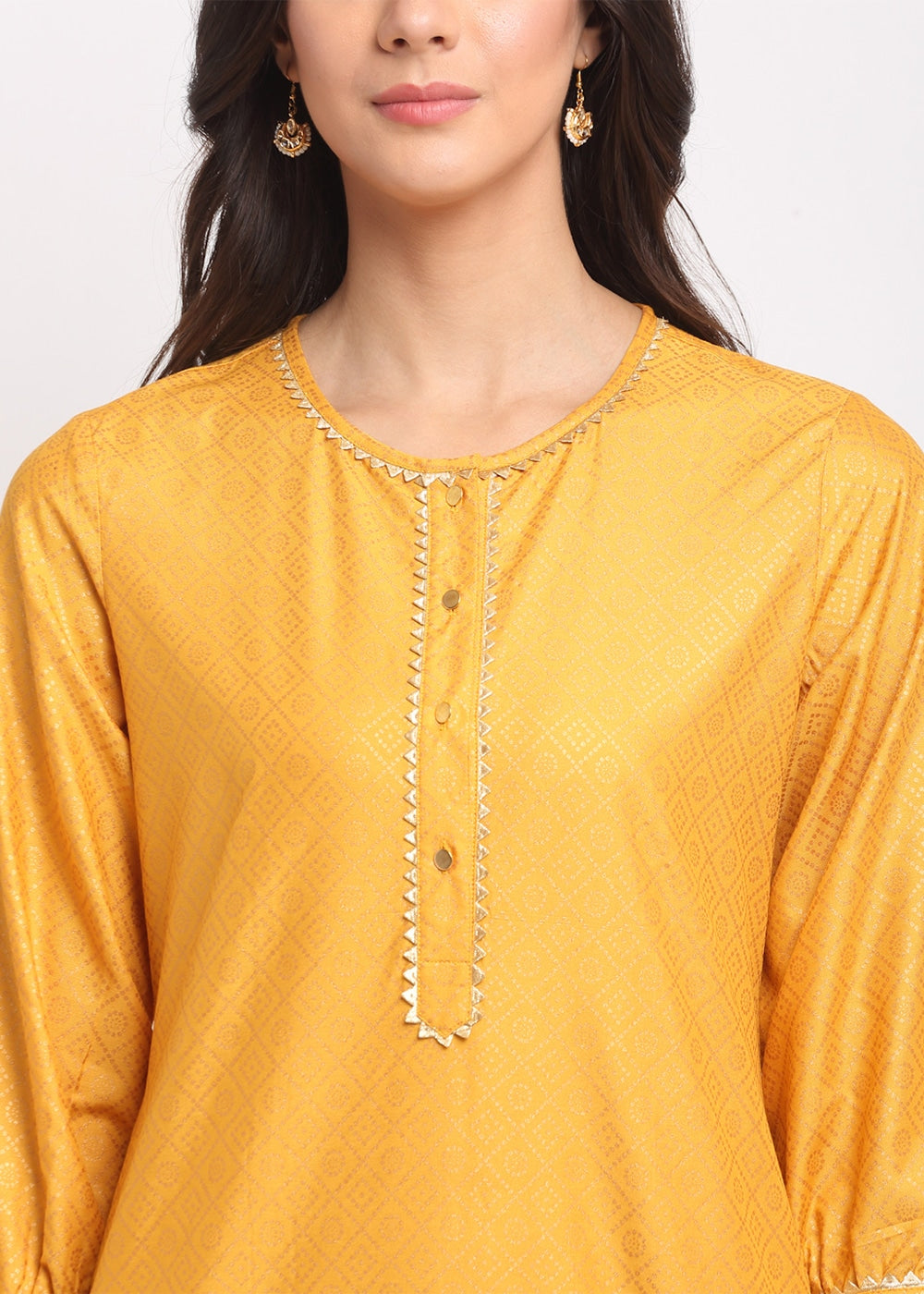 Blanc9 Grid Foil Kurti-B9FV01Y