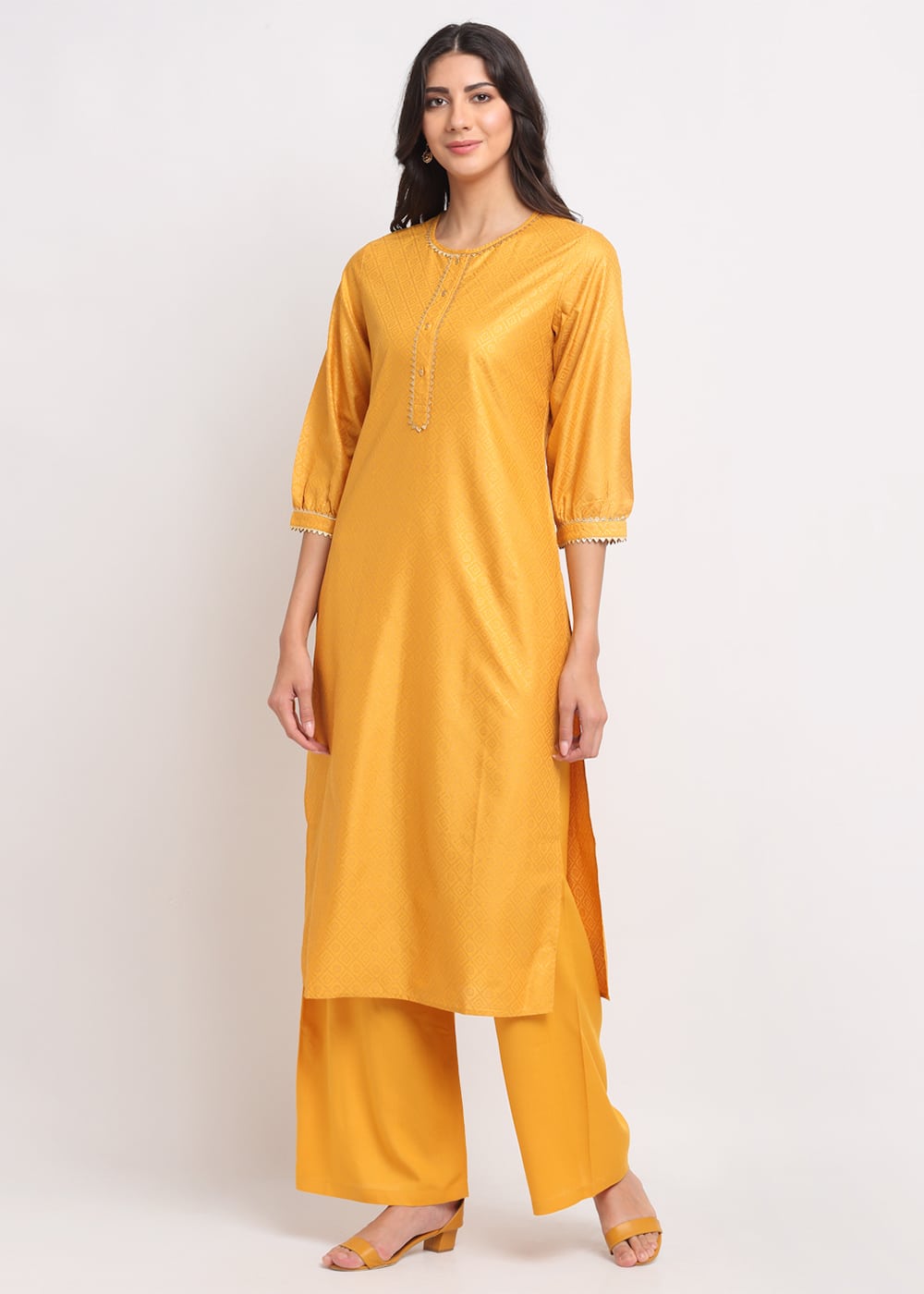 Blanc9 Grid Foil Kurti-B9FV01Y