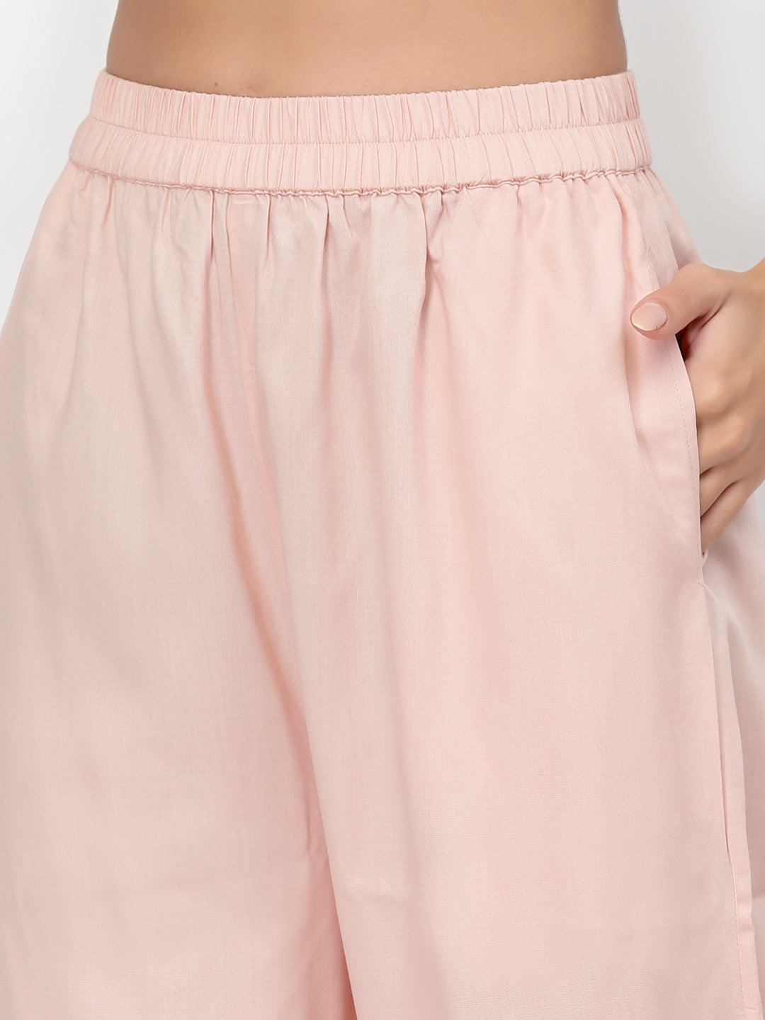 Blanc9 Laced Cotton Top With Pyjama Set-B9NW72
