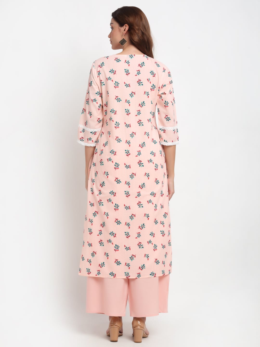 Blanc9 Laced Detail Printed Kurti-B9EW36