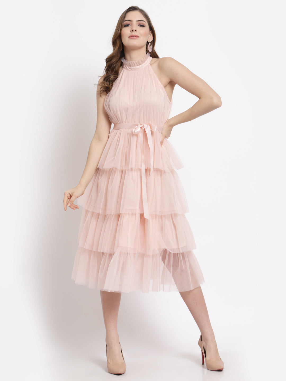 Blanc9 Mesh Layered Pretty Dress-B9DR108A