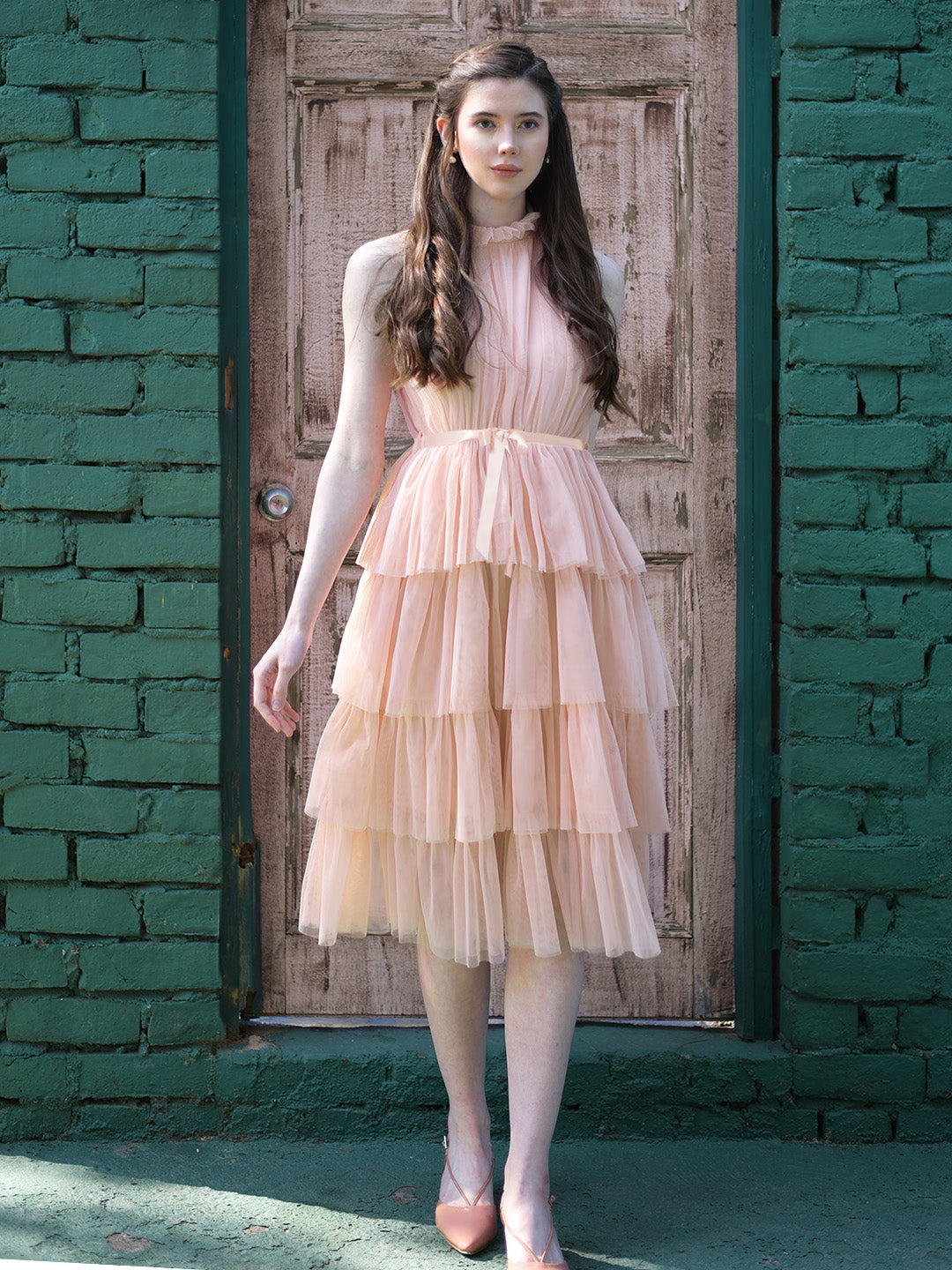 Blanc9MeshLayeredPrettyDress-B9DR108Au