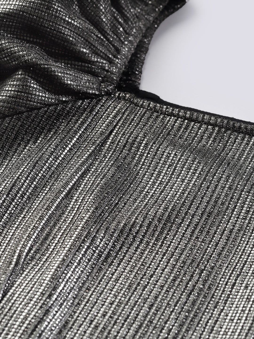 Blanc9 Metallic Puffed Sleeve Dress