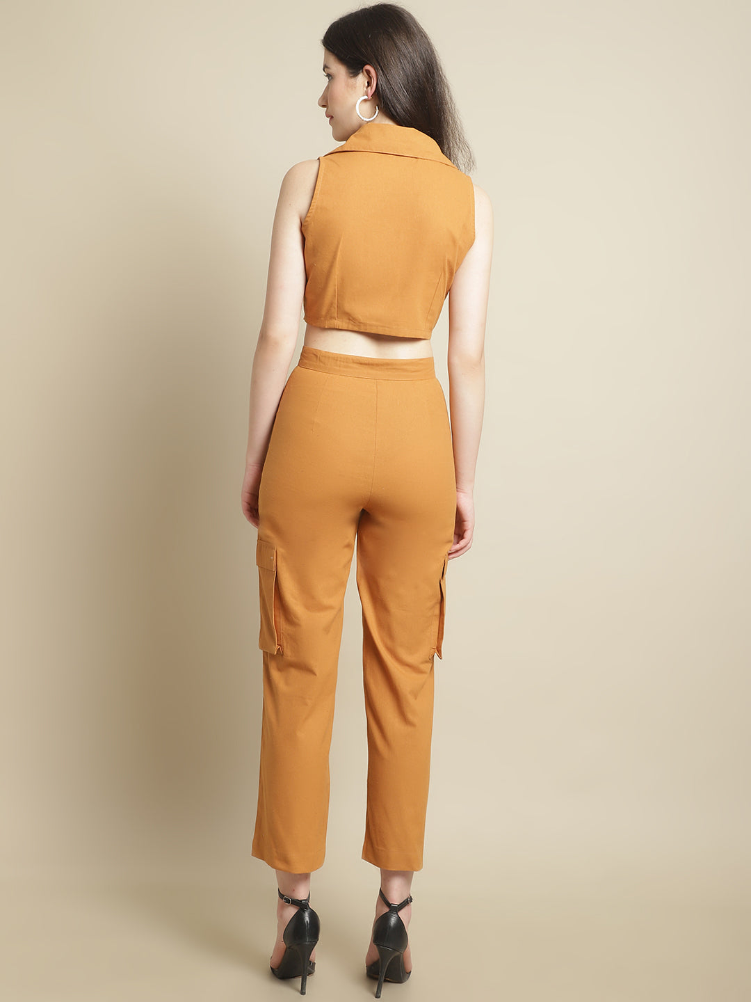 Blanc9 Mustard Crop Top With Pants-B9ST126