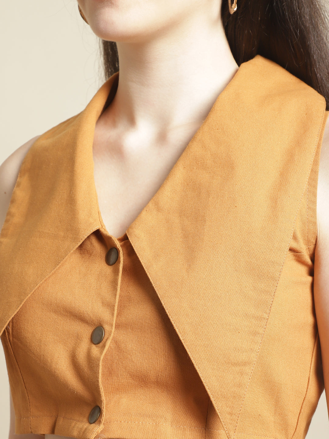 Blanc9 Mustard Crop Top With Pants-B9ST126