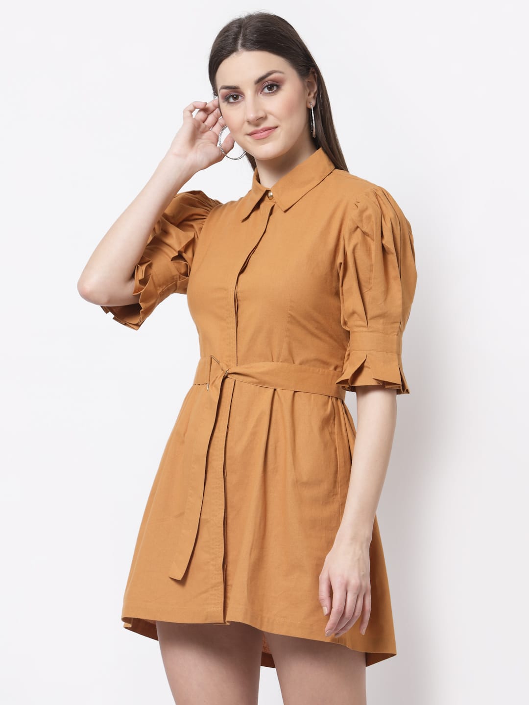 Blanc9 Mustard Triangle Ring Dress