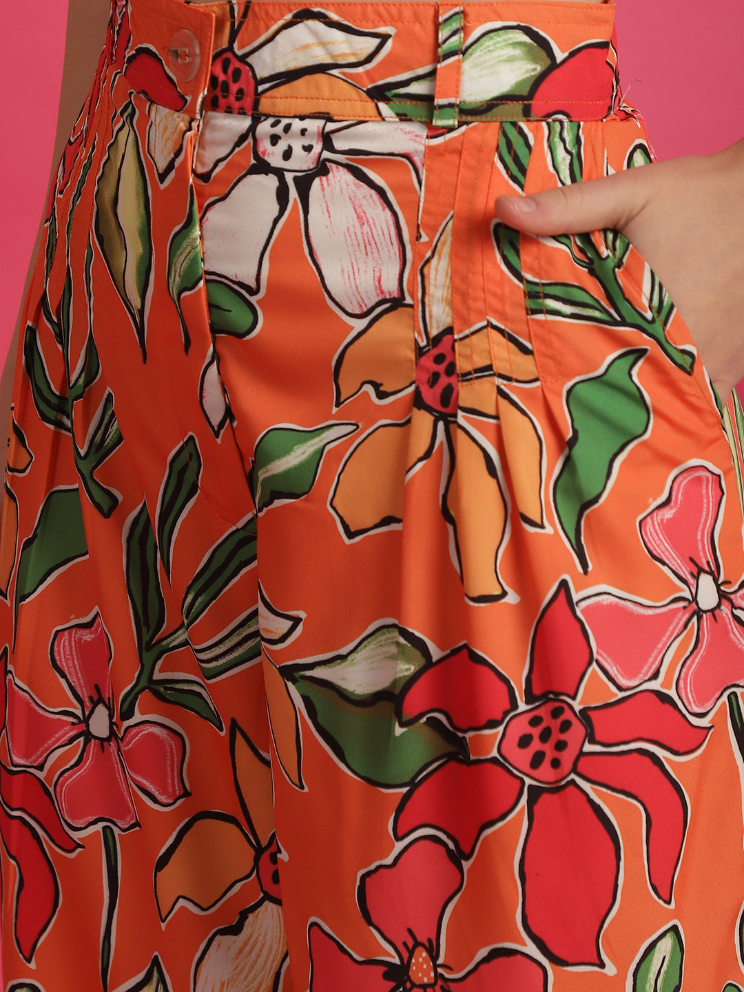 Blanc9 Orange Printed Co-Ord Set-
