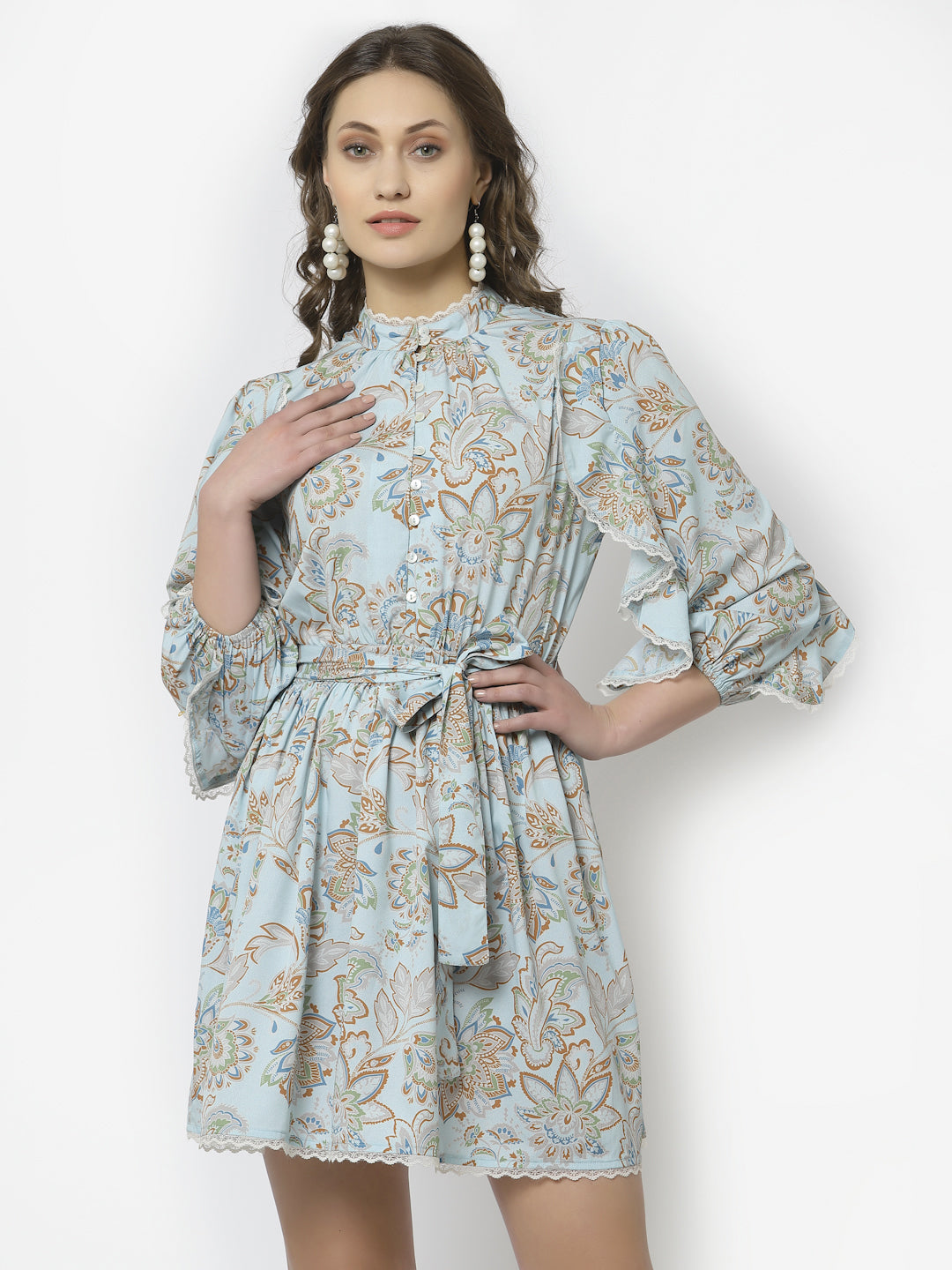 Blanc9 Paisley Print Short Dress-B9DR87