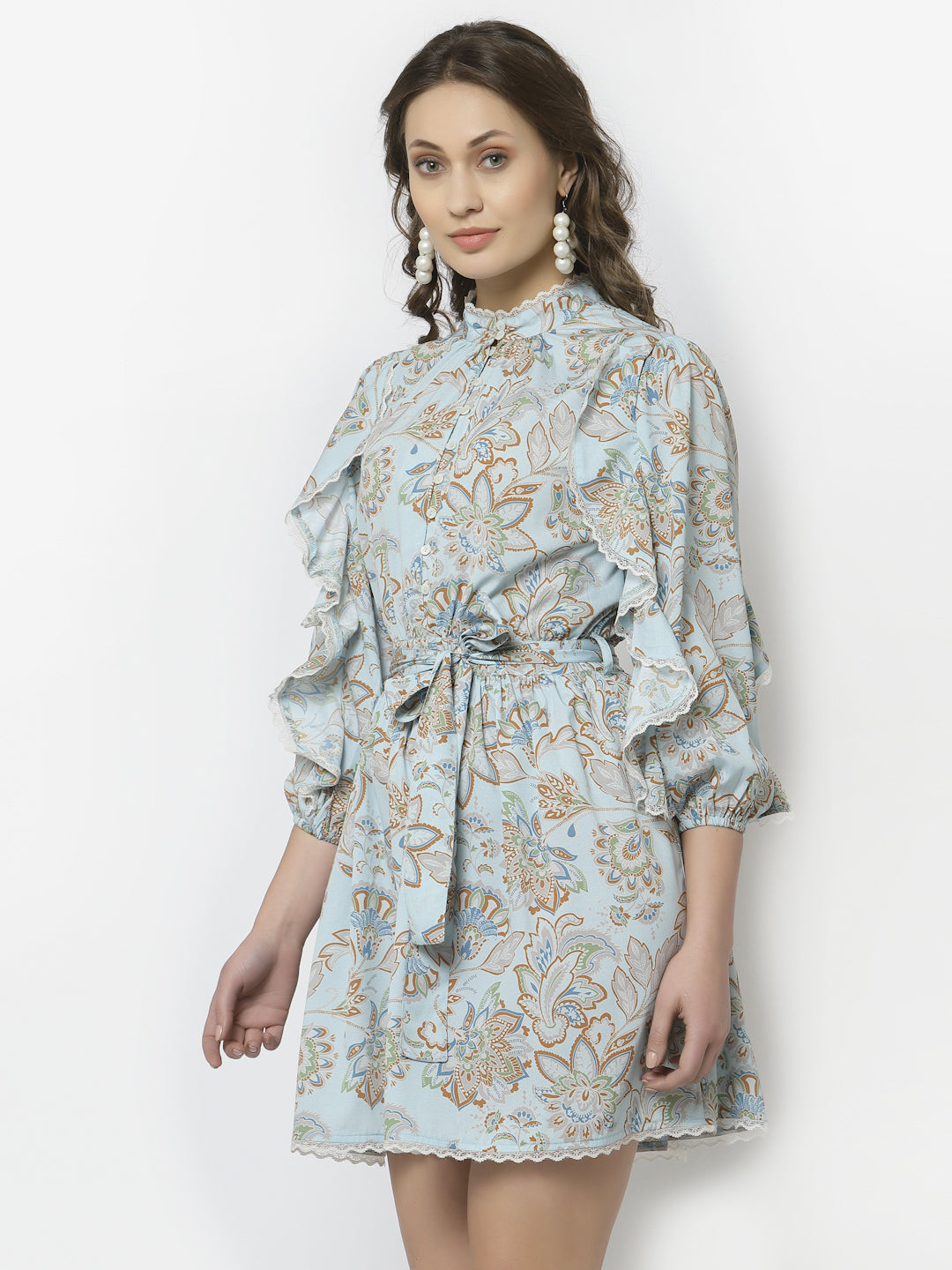 Blanc9 Paisley Print Short Dress-B9DR87