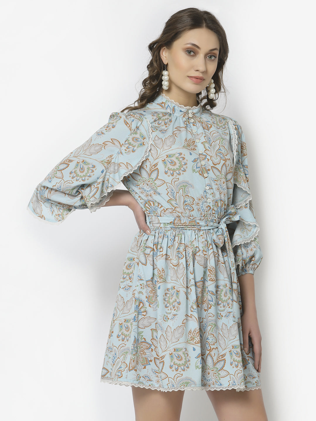 Blanc9 Paisley Print Short Dress-B9DR87