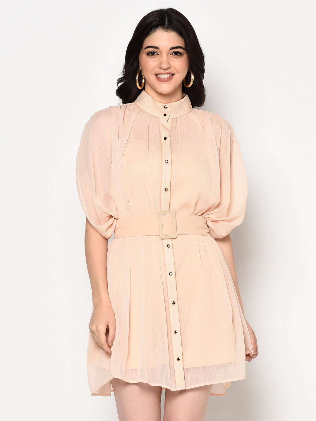 Blanc9 Peach Short Dress-B9DR43