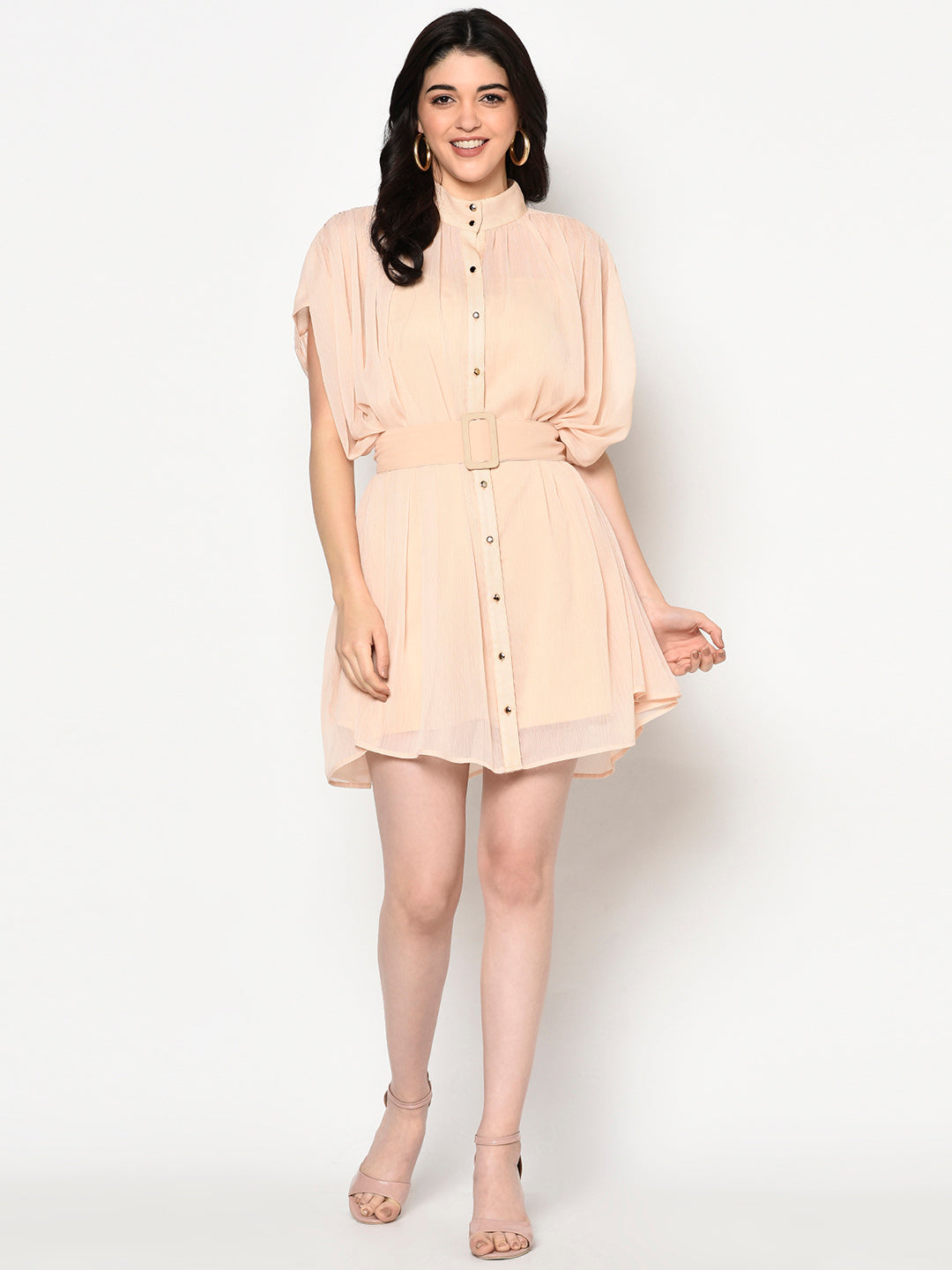 Blanc9 Peach Short Dress-B9DR43
