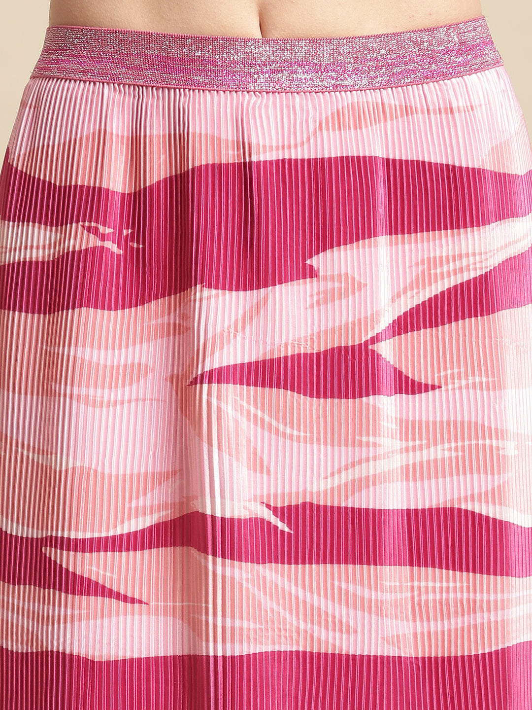 Blanc9 Pink Animal Printed Top With Skirt Co-Ord Set-B9ST99