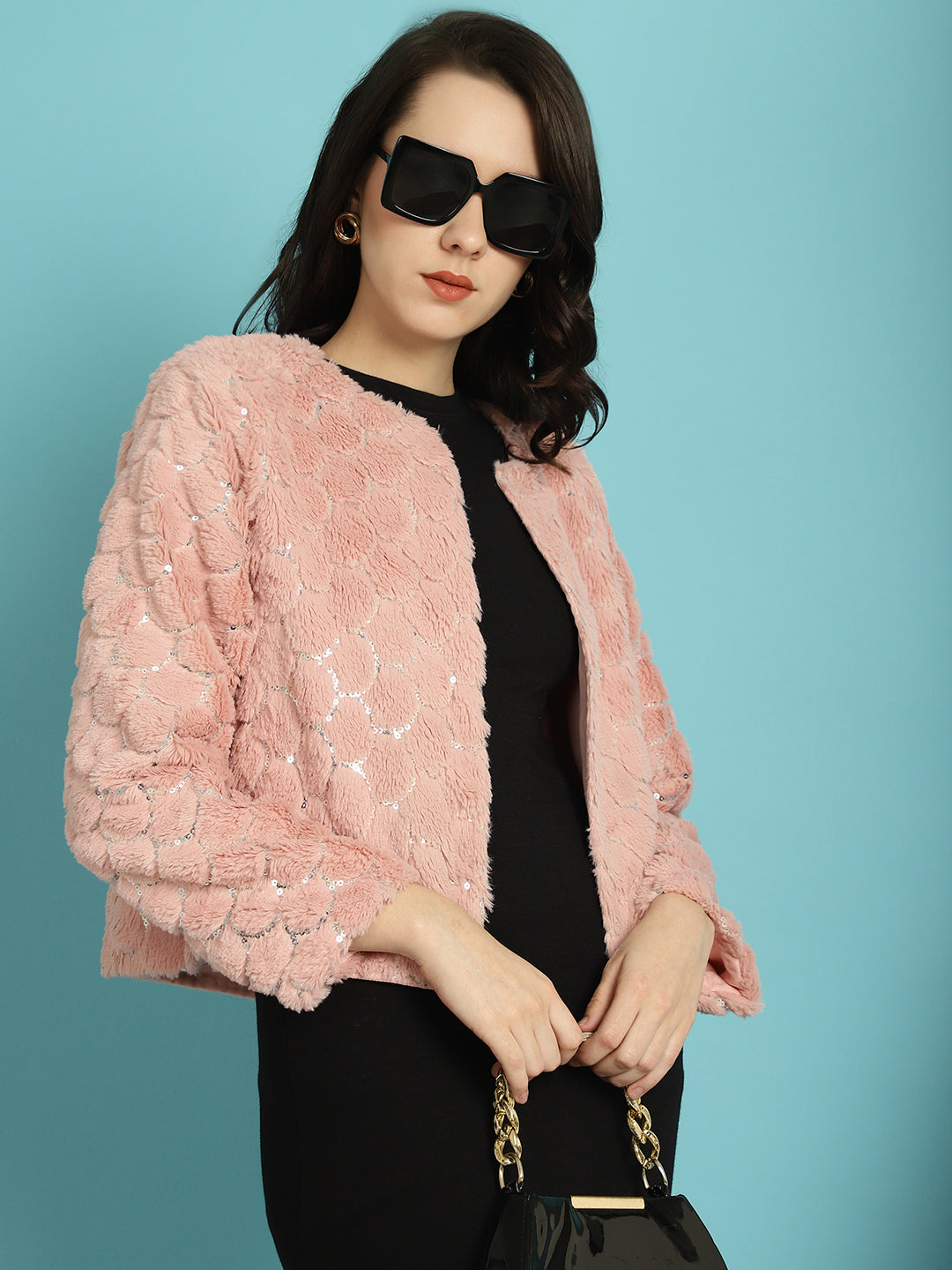 Blanc9PinkFauxFurJacketB9BZ03
