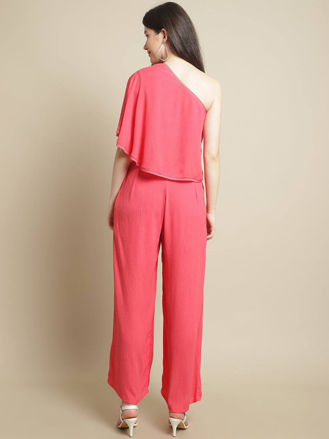 Blanc9 Pink Shoulder Drop Top With Trouser-B9ST121