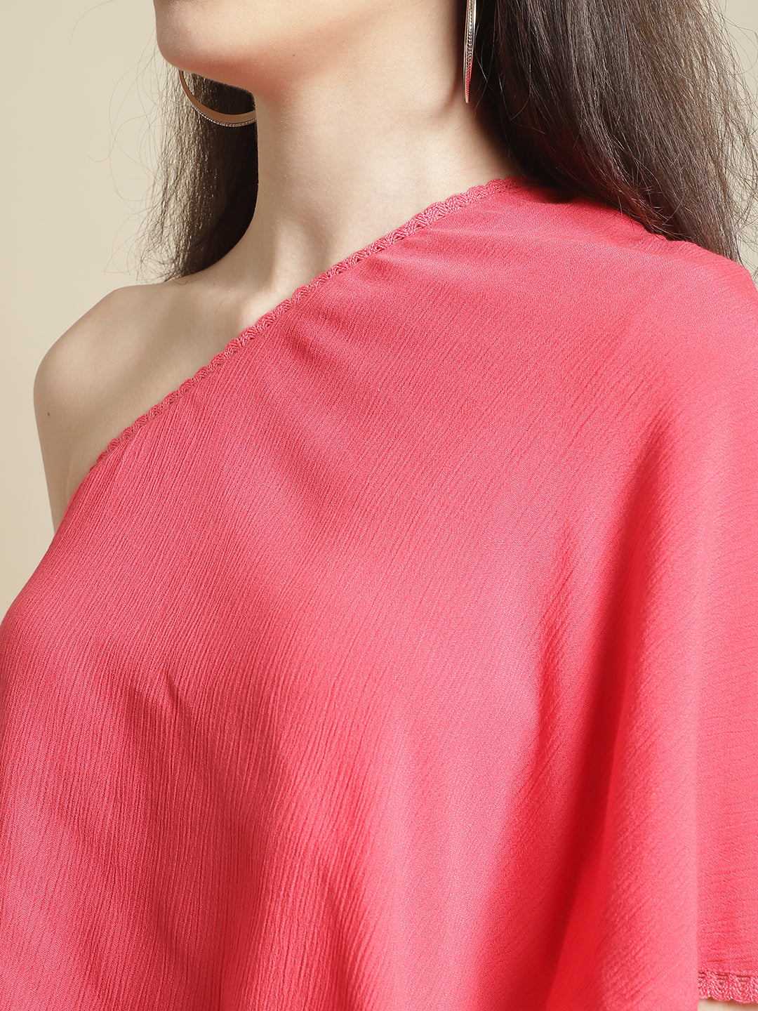 Blanc9 Pink Shoulder Drop Top With Trouser-B9ST121