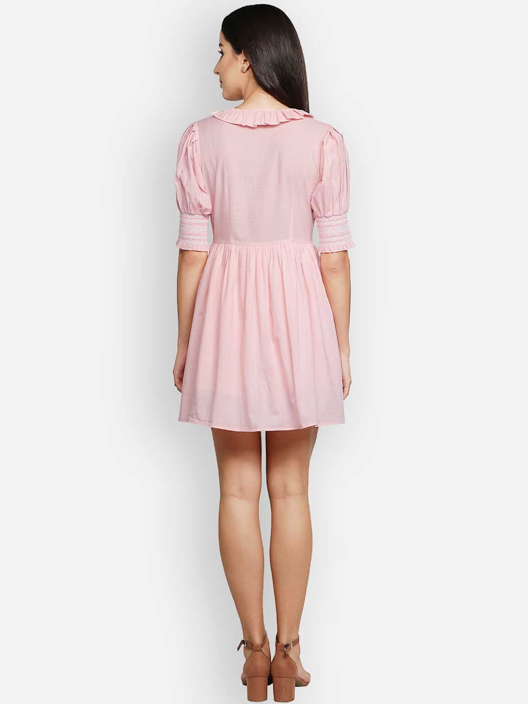 Blanc9 Pink Smocking Dress