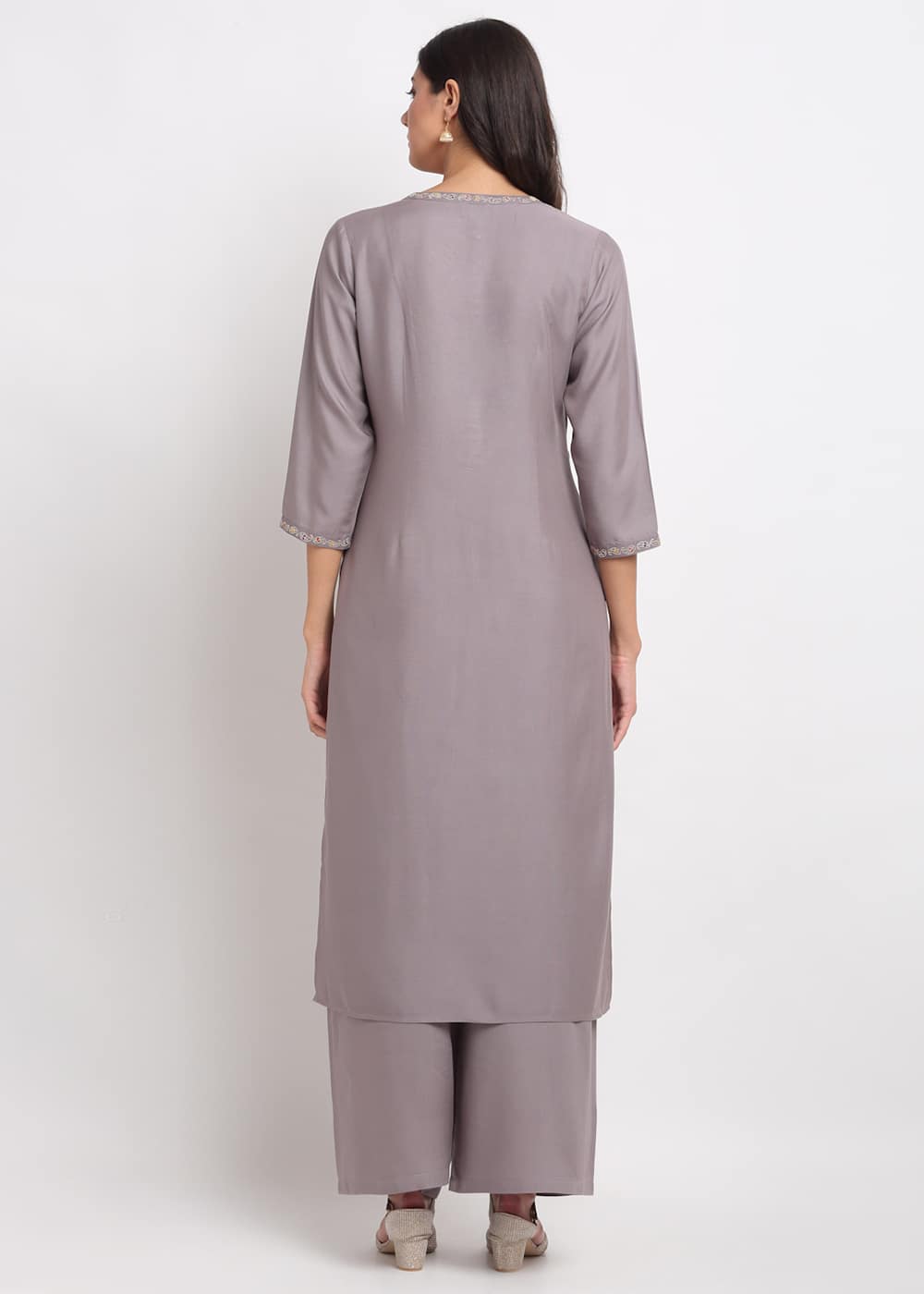 Blanc9 Pintucks Paisley Embroidered Kurti-B9FV02G