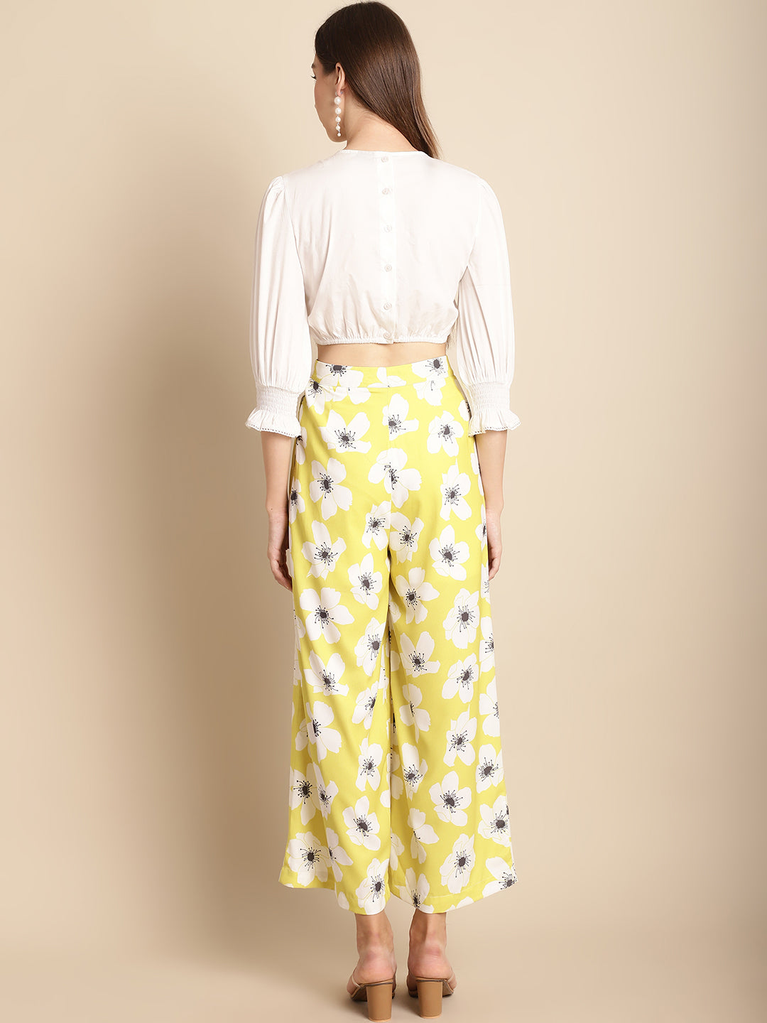 Blanc9 Printed Trouser With White Top Co-Ord Set-B9ST129