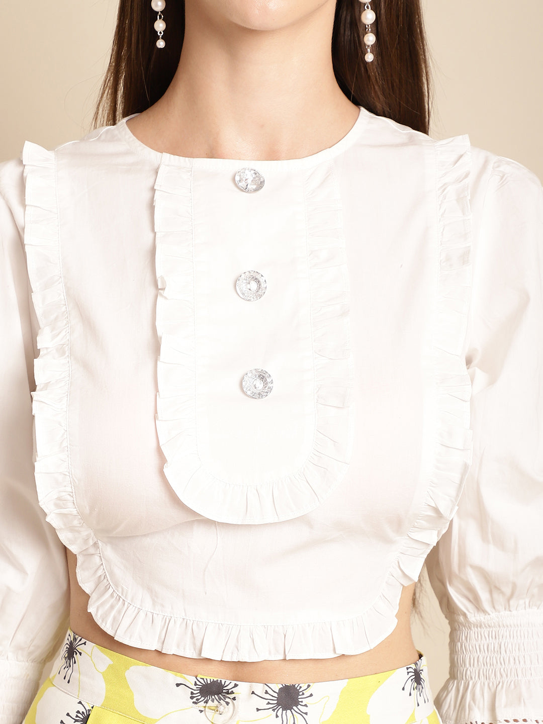 Blanc9 Printed Trouser With White Top Co-Ord Set-B9ST129