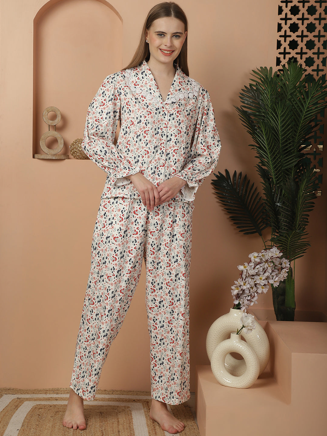 Blanc9PrintedTwillNightCottonPyjamaSet-B9NW82-