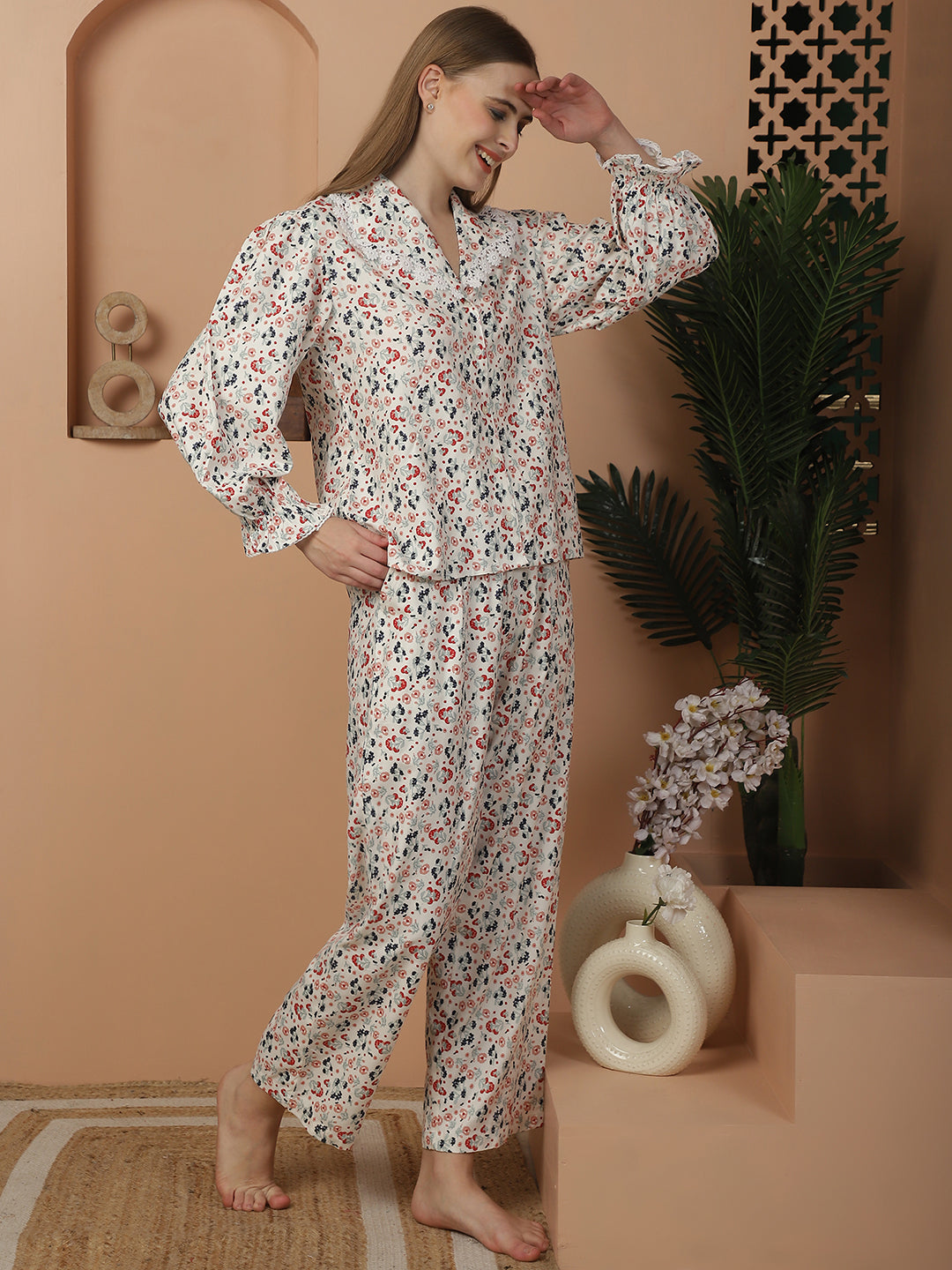 Blanc9PrintedTwillNightCottonPyjamaSet-B9NW82-