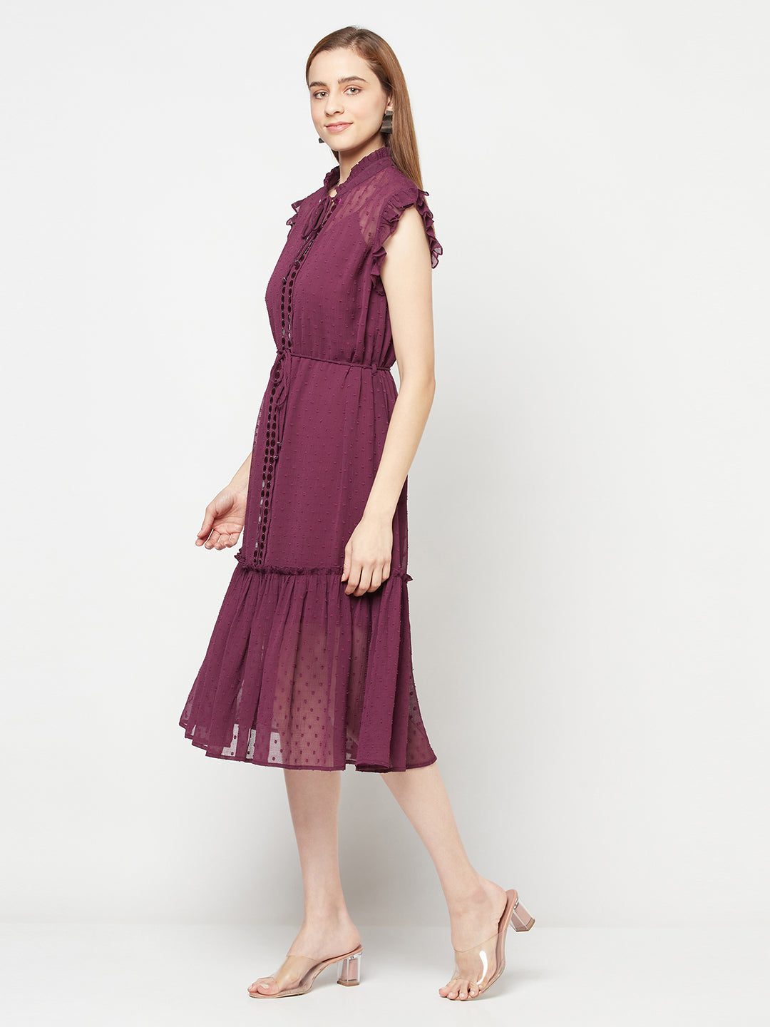 Blanc9 Purple Embellished Dress-B9DR70P