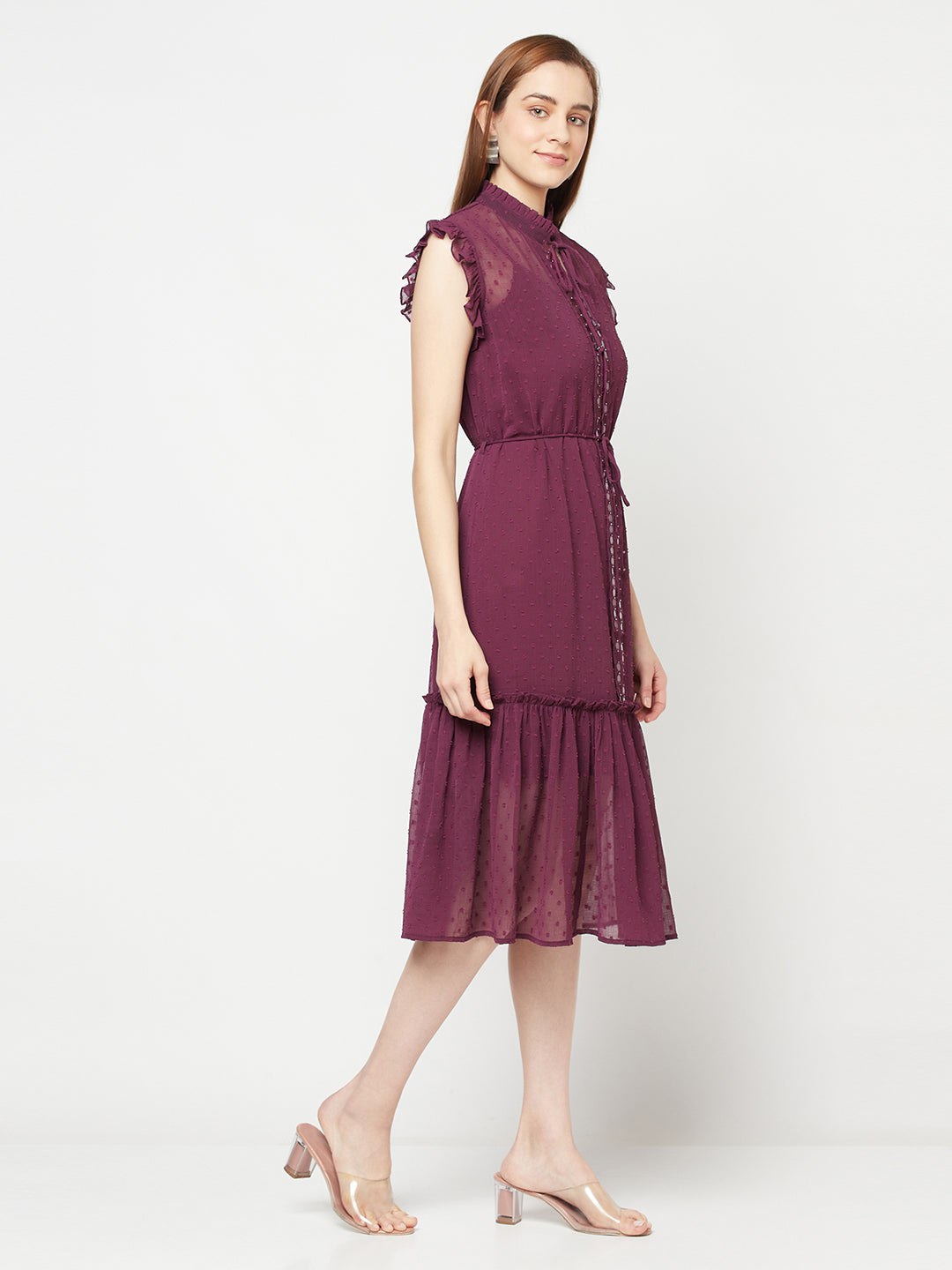 Blanc9 Purple Embellished Dress-B9DR70P