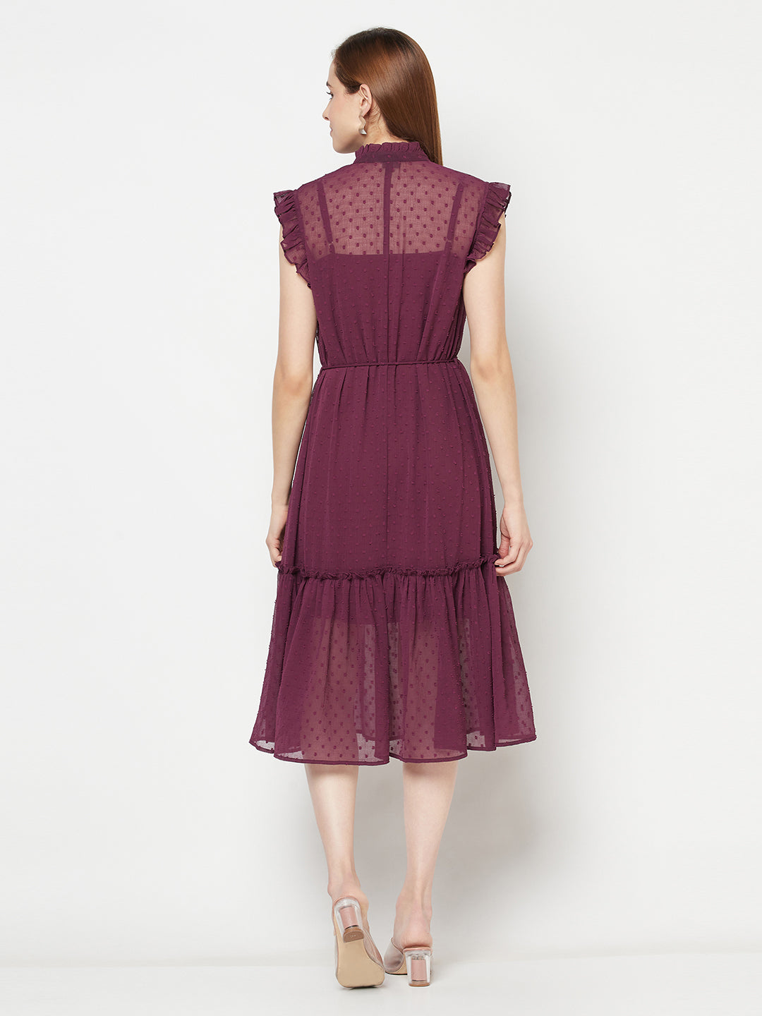 Blanc9 Purple Embellished Dress-B9DR70P