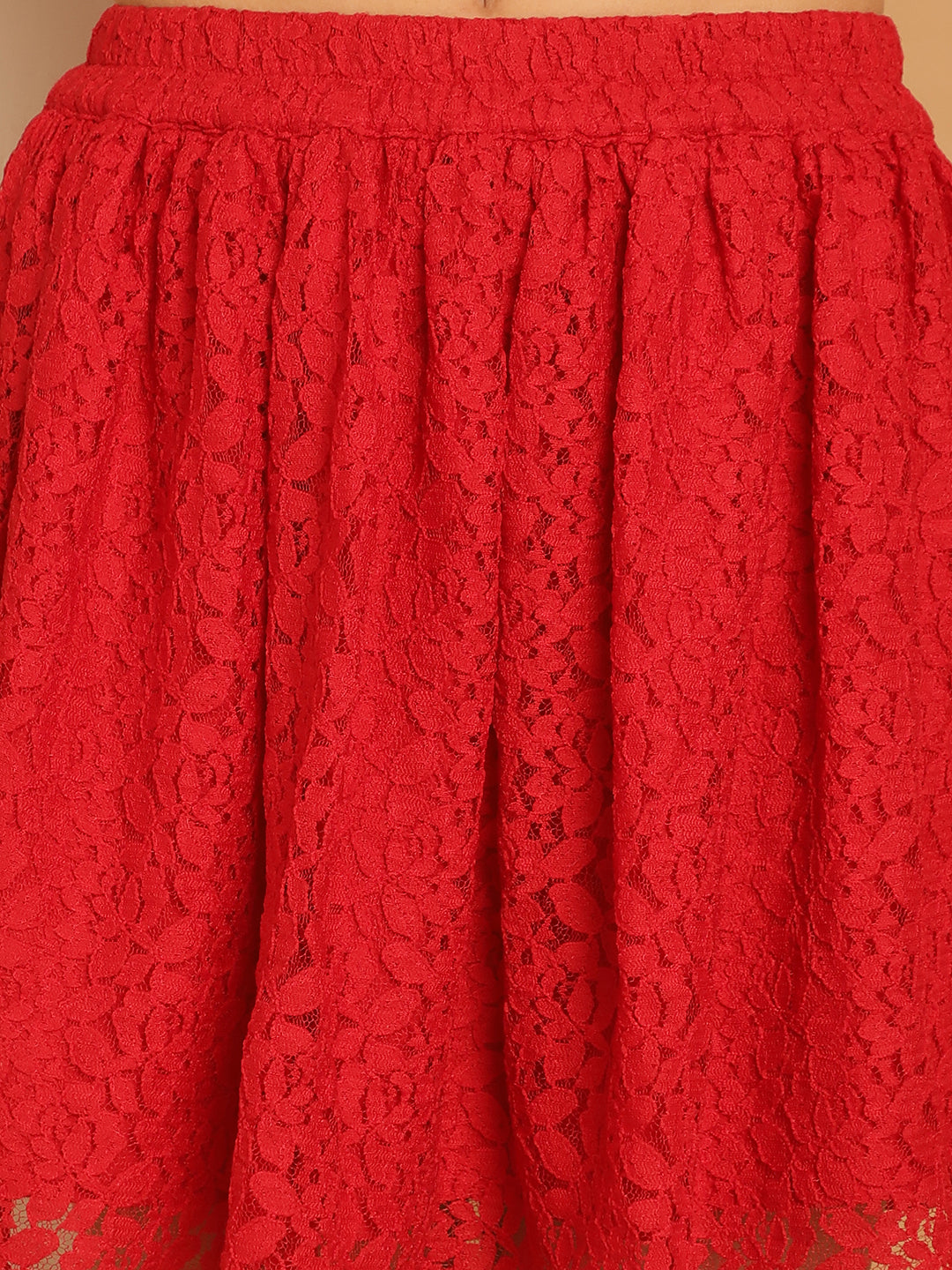 Blanc9 Red Blazer Top with Skirt