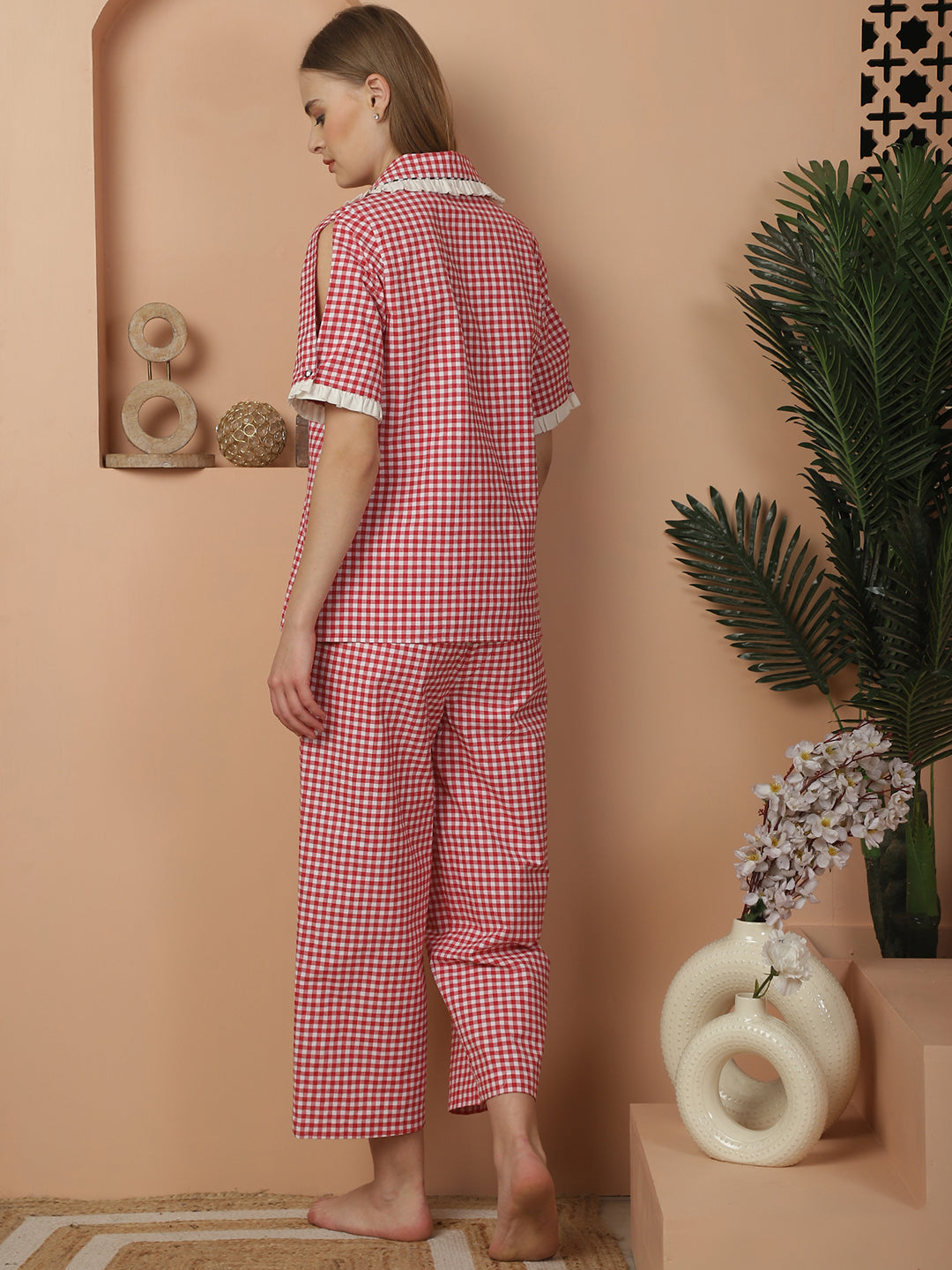 Blanc9Red_WhiteCheckeredNightwearwithContrastCheckeredDetailing