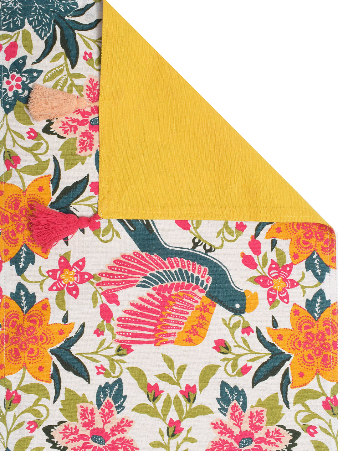 Blanc9 Scrolling Garden Cotton Printed Table Runner-B9TR30