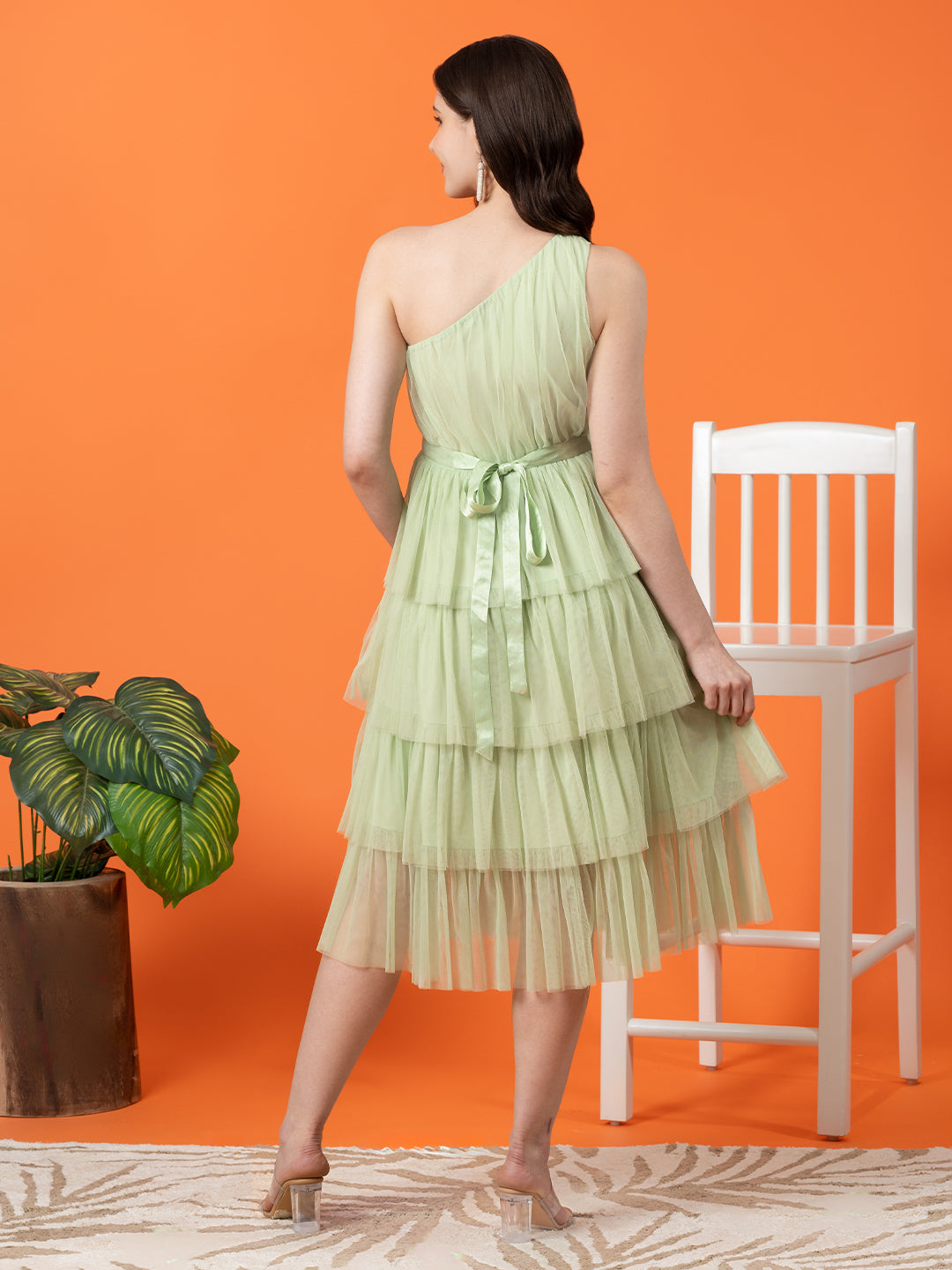 Blanc9SeaGreenOff-ShoulderMeshDress-1