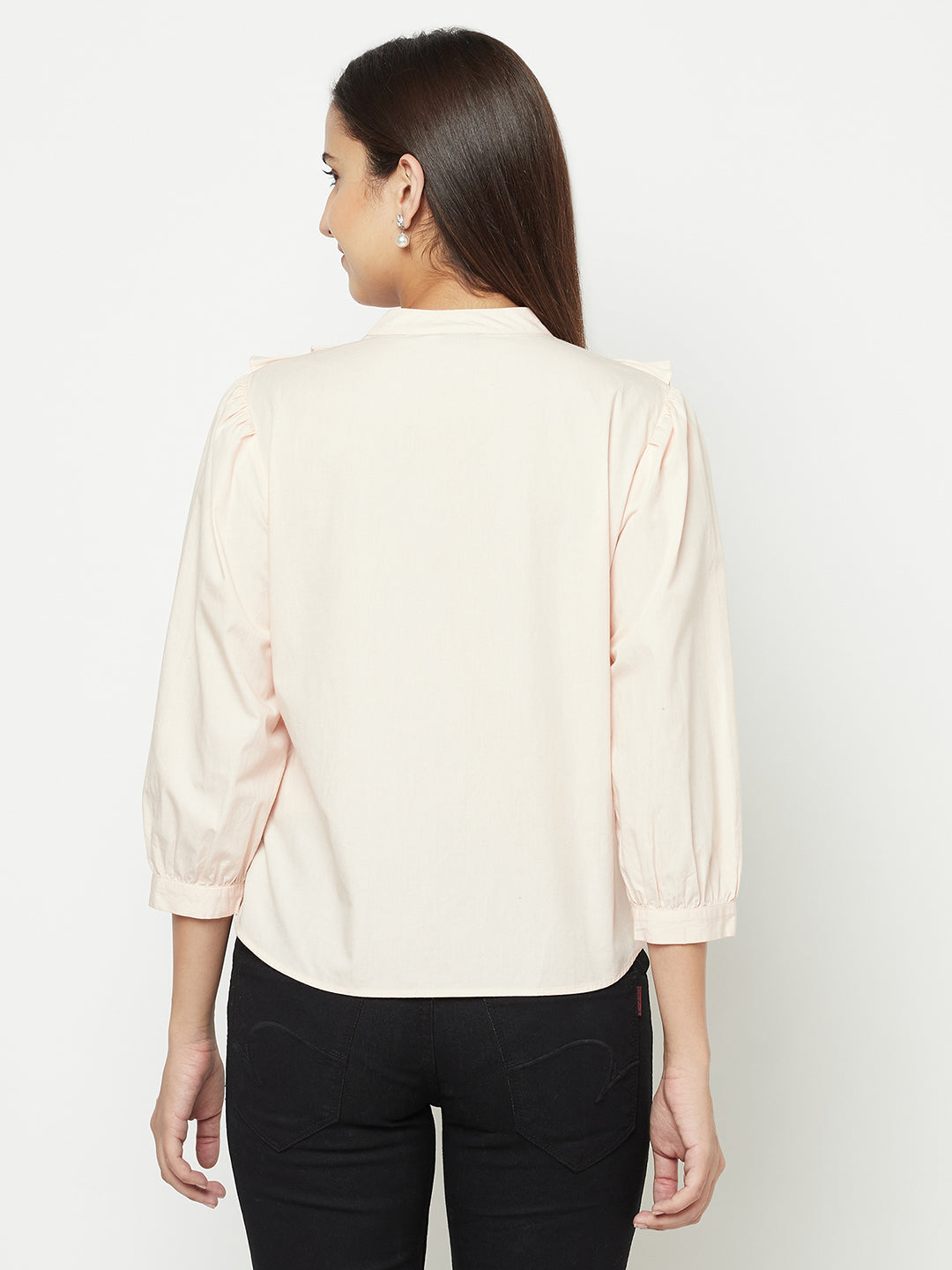 Blanc9 Side Placket With Frill Top-B9TP76P