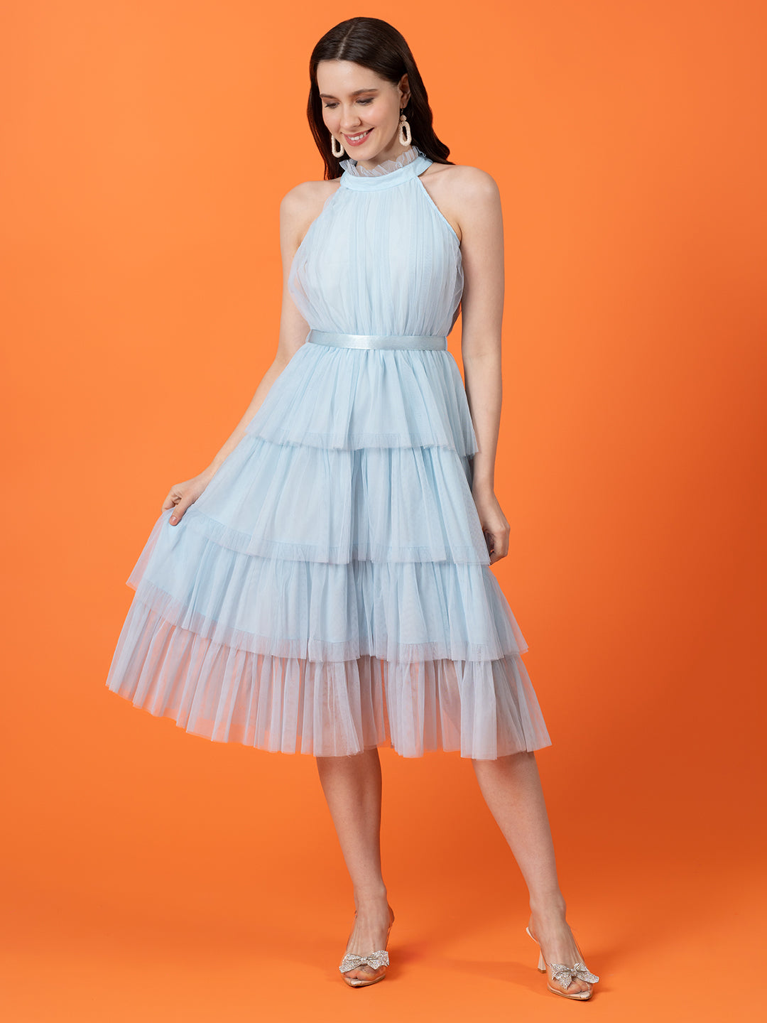 Blanc9SkybluemeshDress