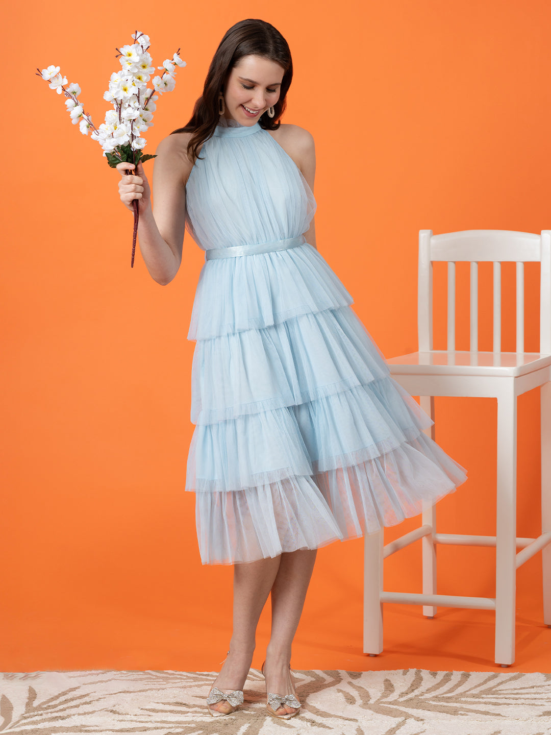 Blanc9SkybluemeshDress