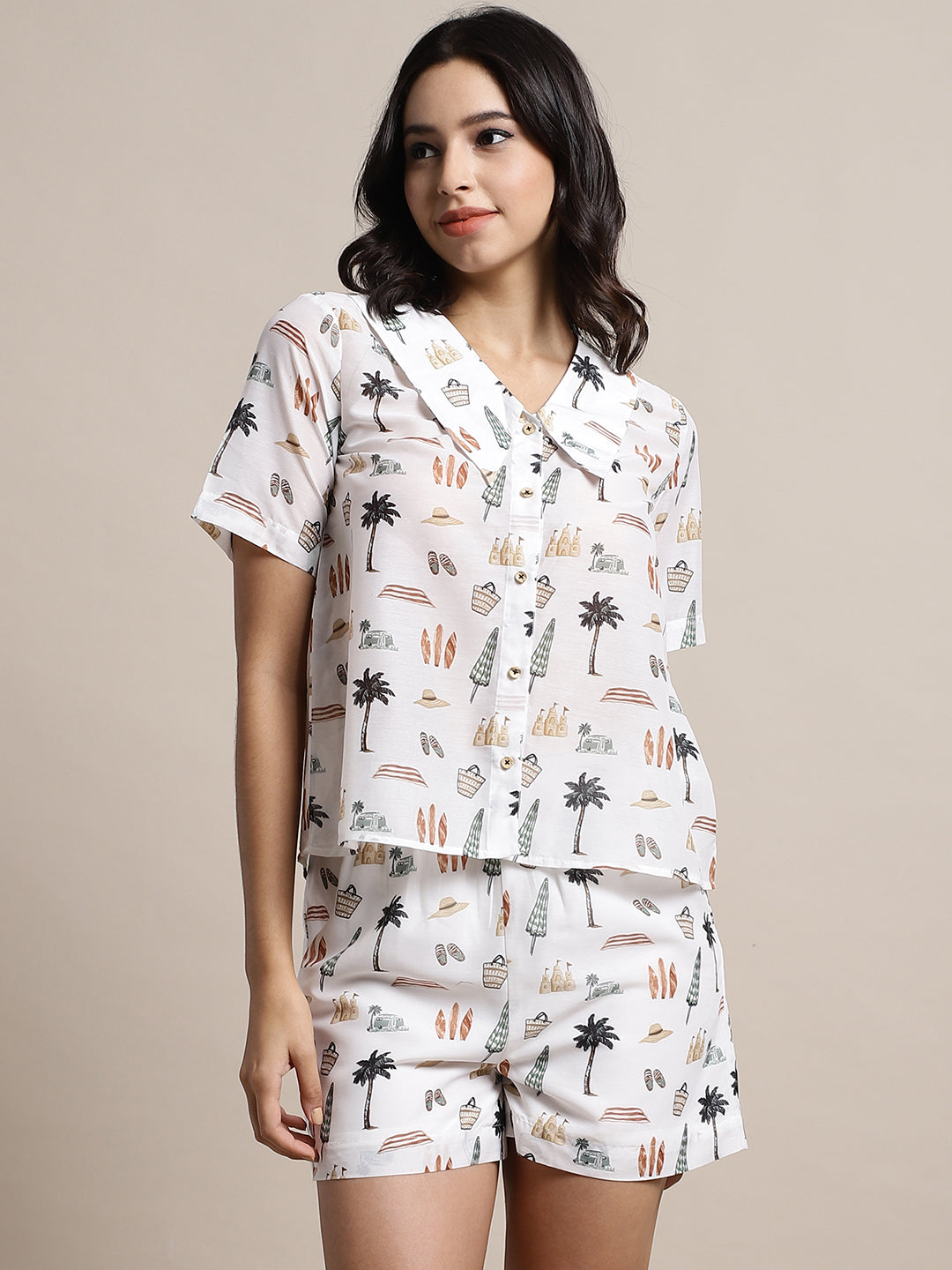 Blanc9 Vacation Printed Short Lounge Wear