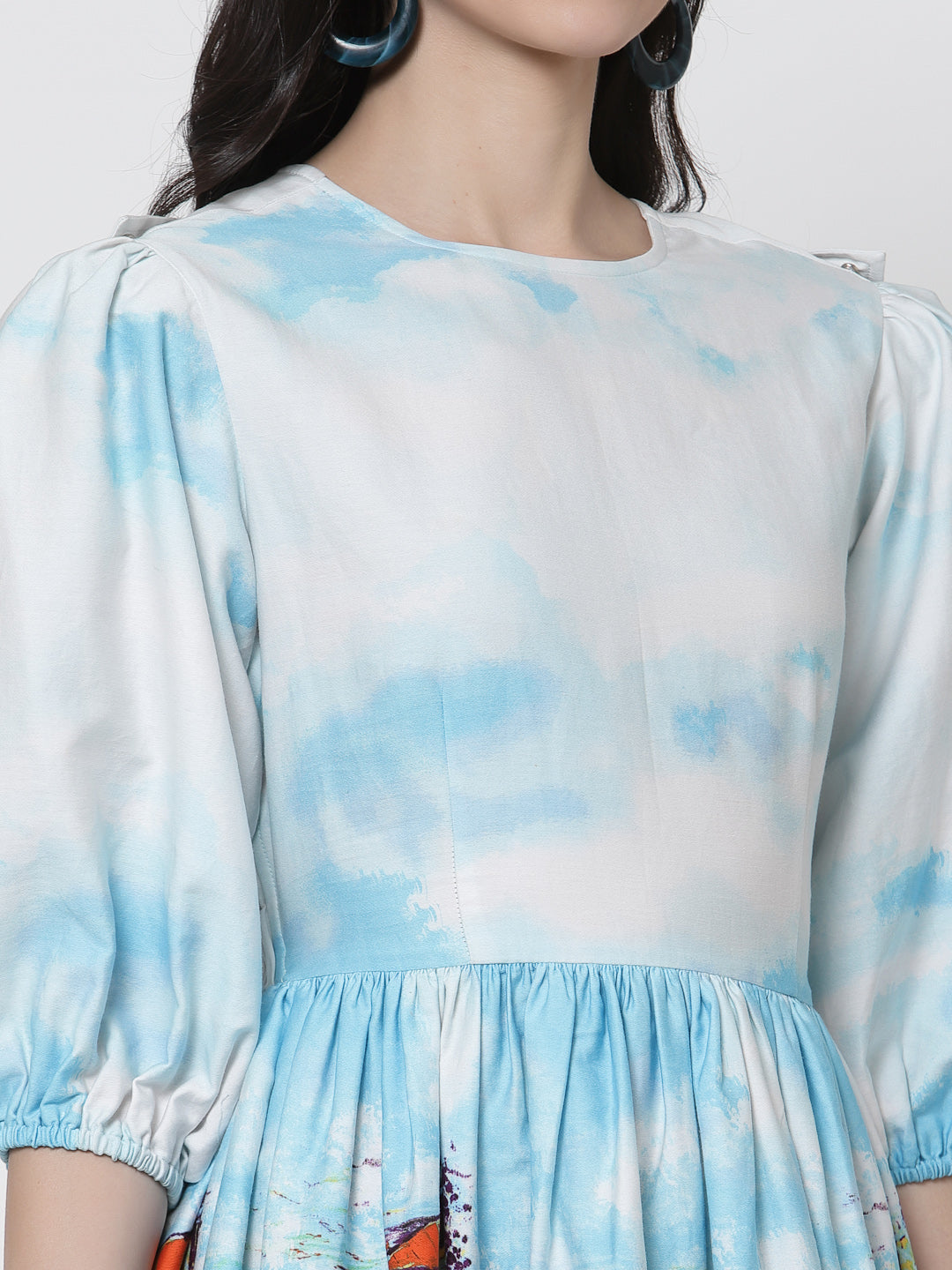 Blanc9 Venice Print Back Bow Dress-B9DR101