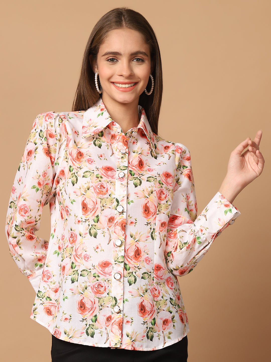 Blanc9 White Base Rose Shirt
