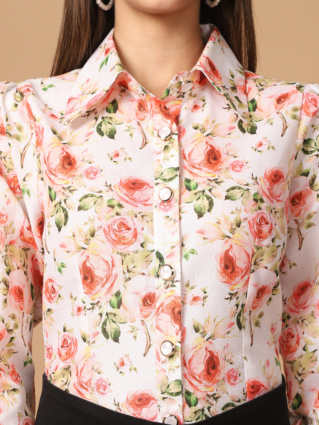 Blanc9WhiteBaseRoseShirt