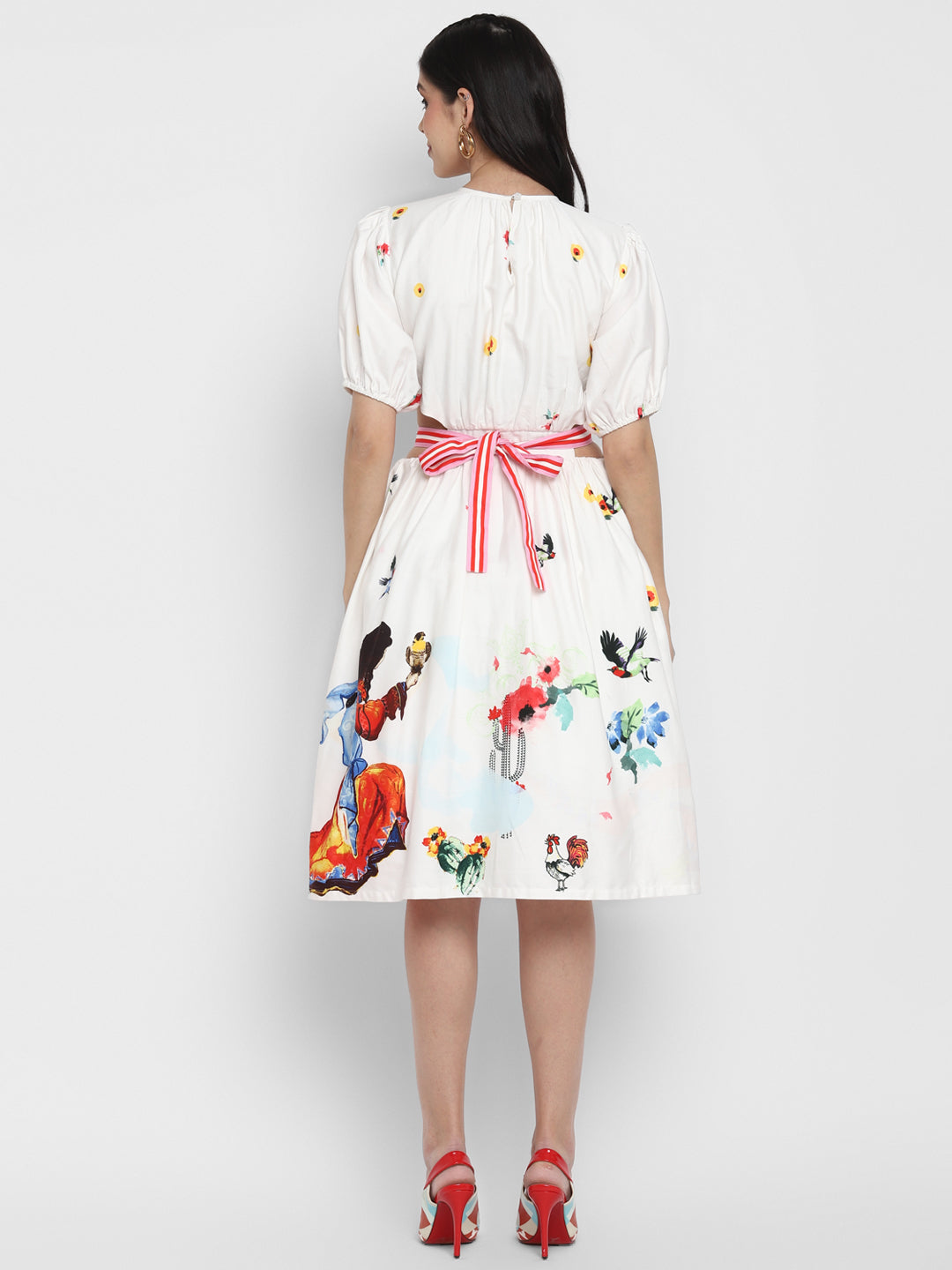 Blanc9 White Knee Length Dress-B9DR39