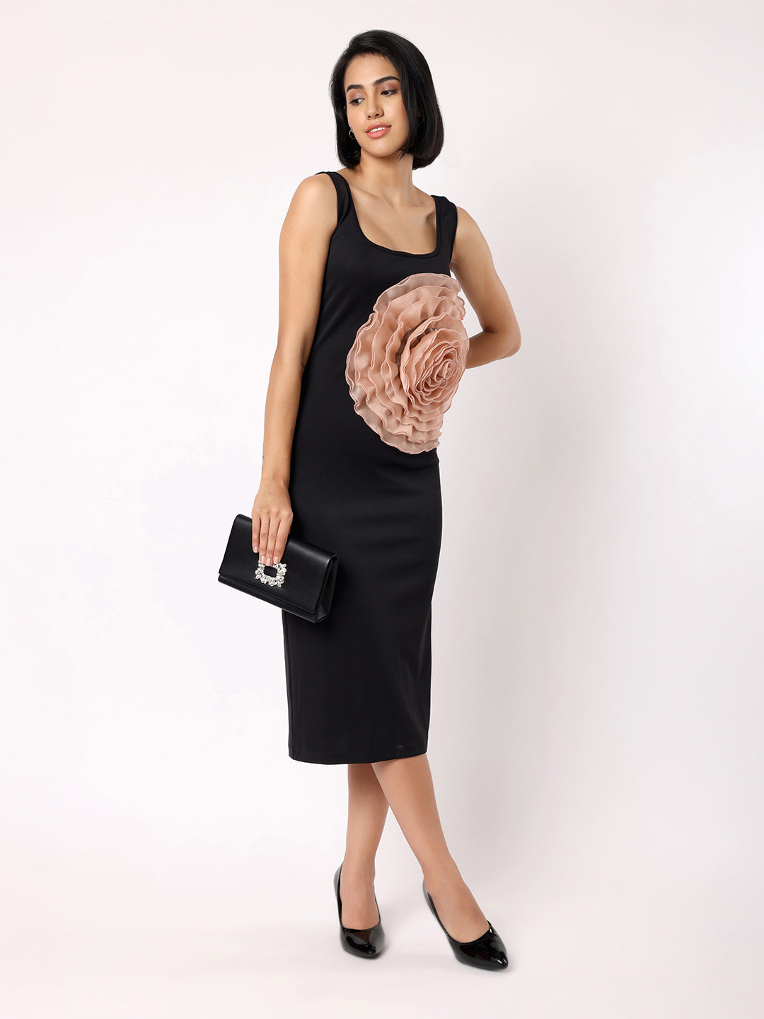 Blanc9 Women Black Floral Bodycon Dress