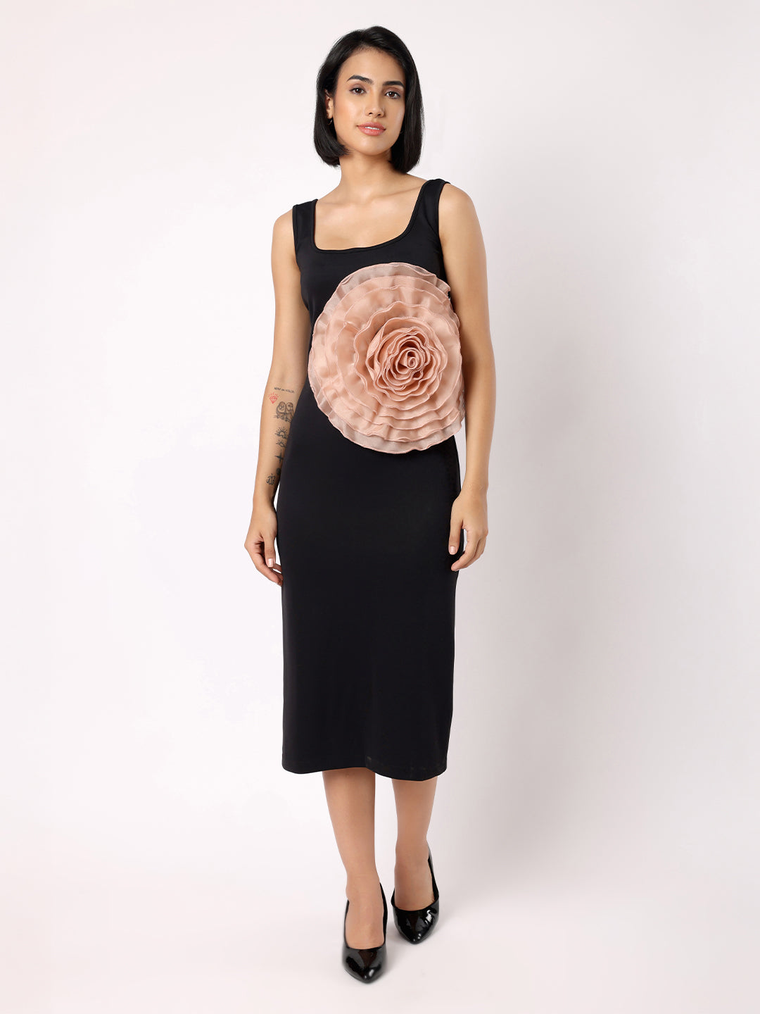 Blanc9 Women Black Floral Bodycon Dress