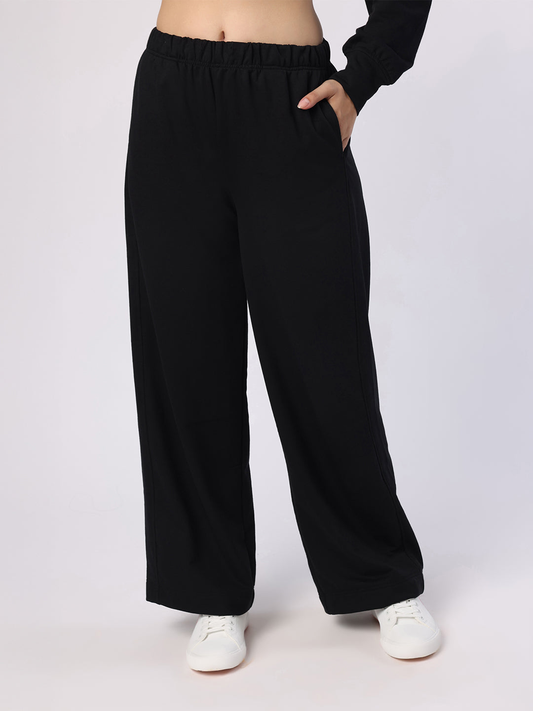 Blanc9 Women Black Sweatshirt And Trousers
