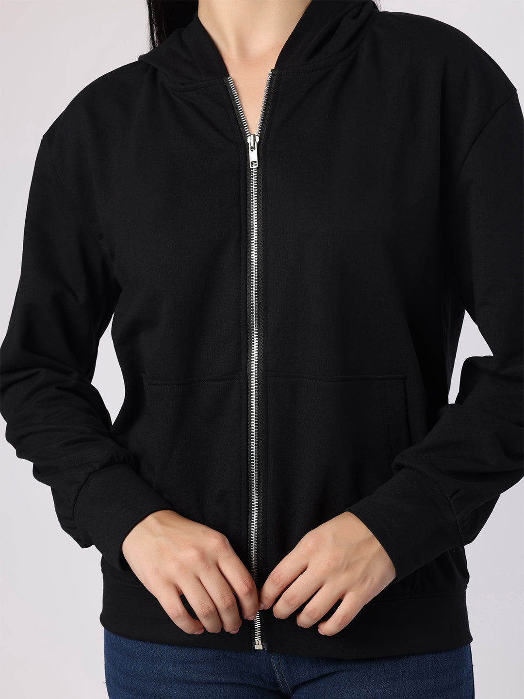 Blanc9 Women Black Sweatshirt With Hood